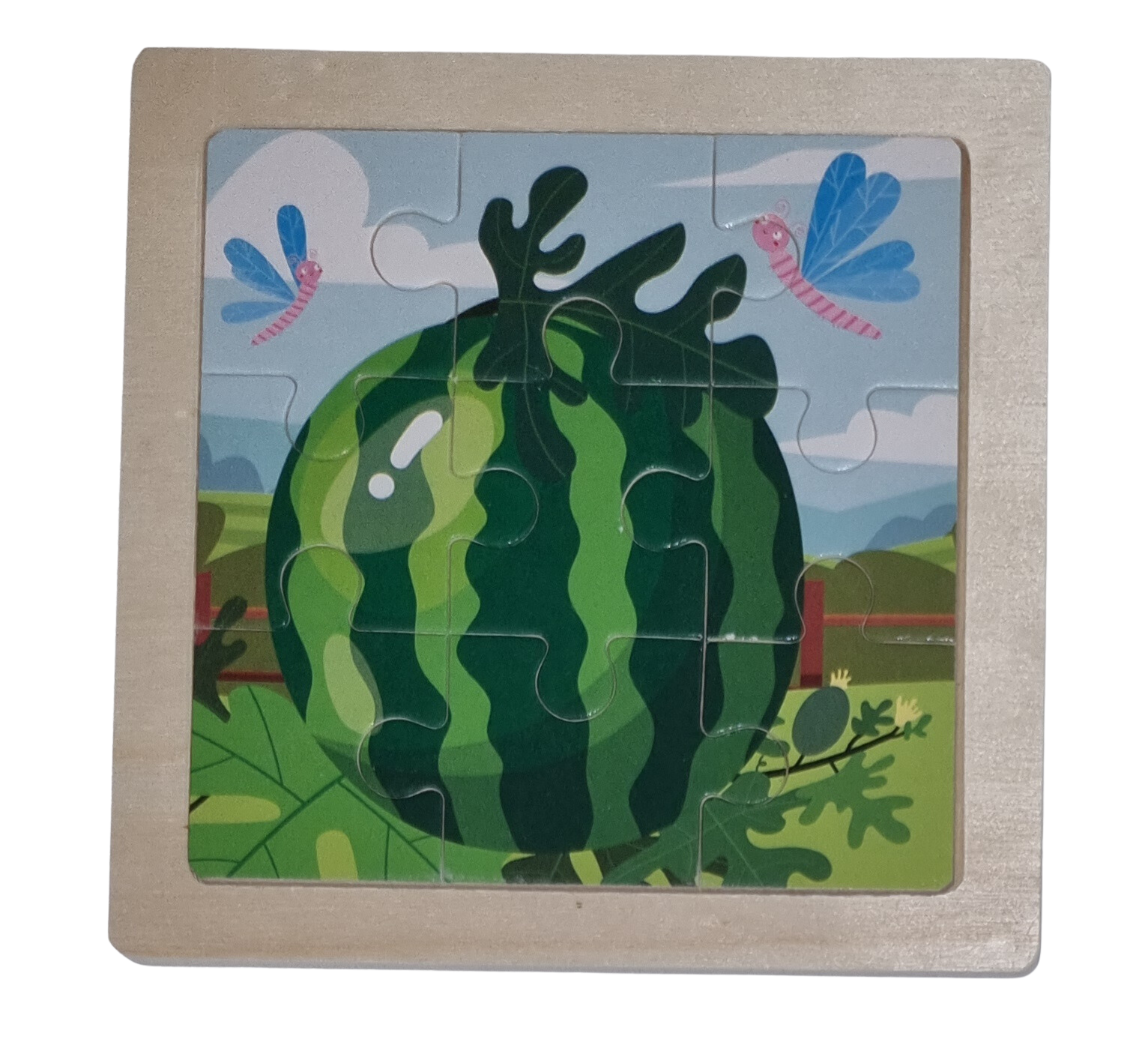 Legepuzzle Holzpuzzle 9 Teile Wassermelone