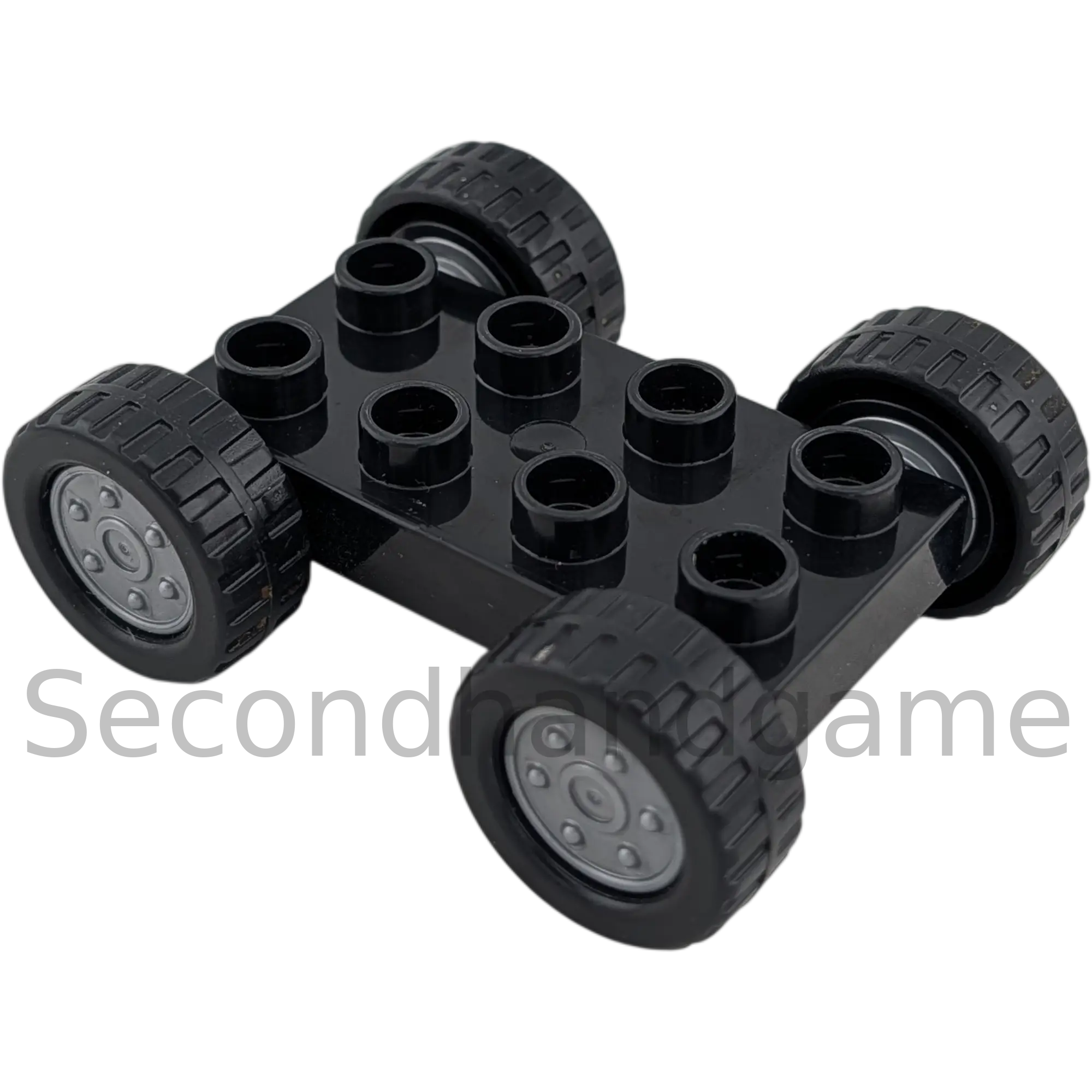 Lego Duplo 419879 Auto Fahrzeug Unterteil Schwarz Radkappe Silber