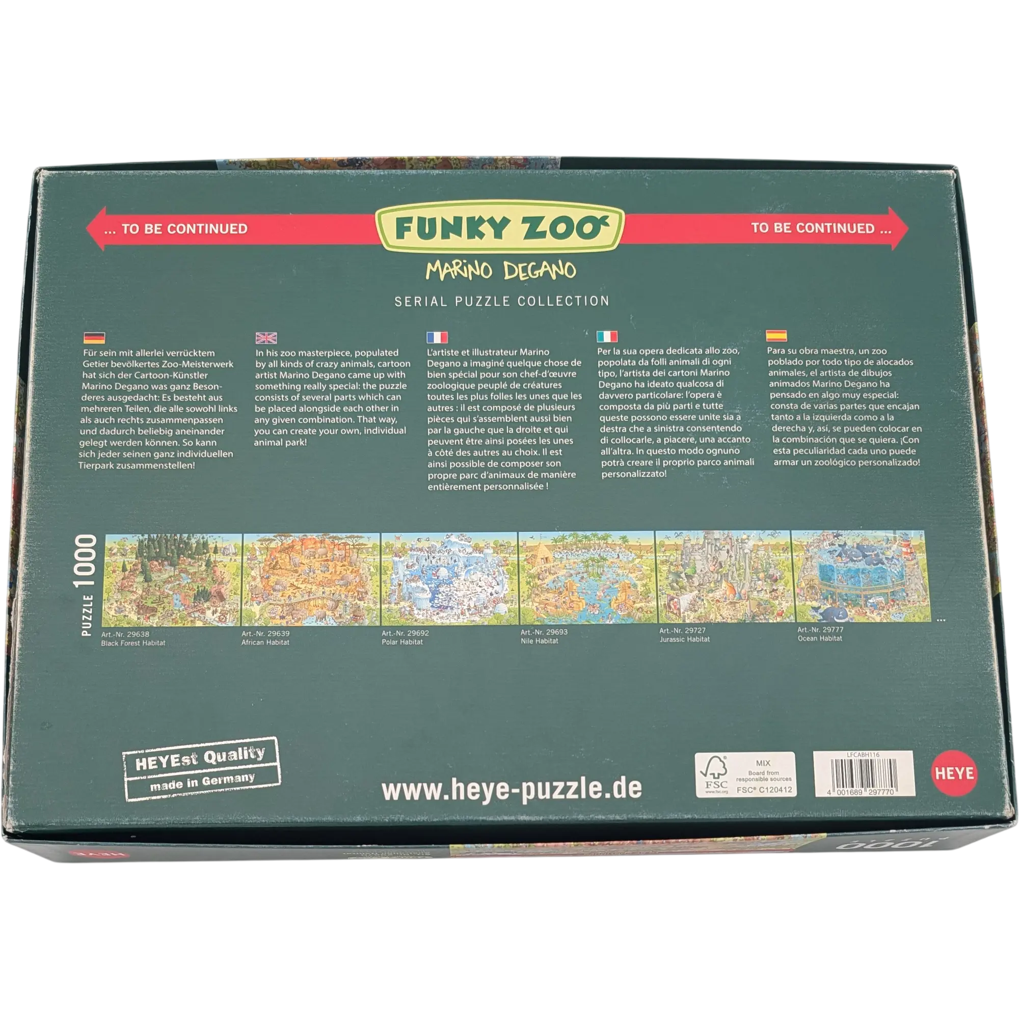 Heye Funky Zoo Puzzle 1000 Teile 29870 Australien Habitat, Ansicht 2