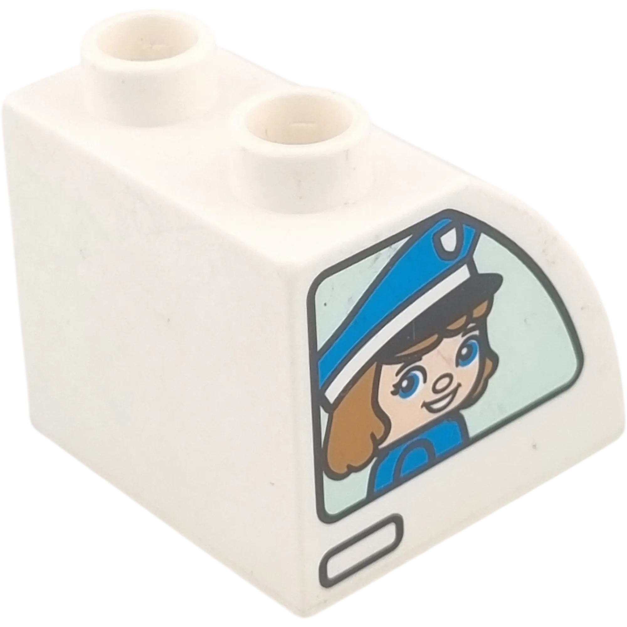 Lego Duplo 11170 Stein Weiß beidseitig bedruckt mit Polizist und Polizistin