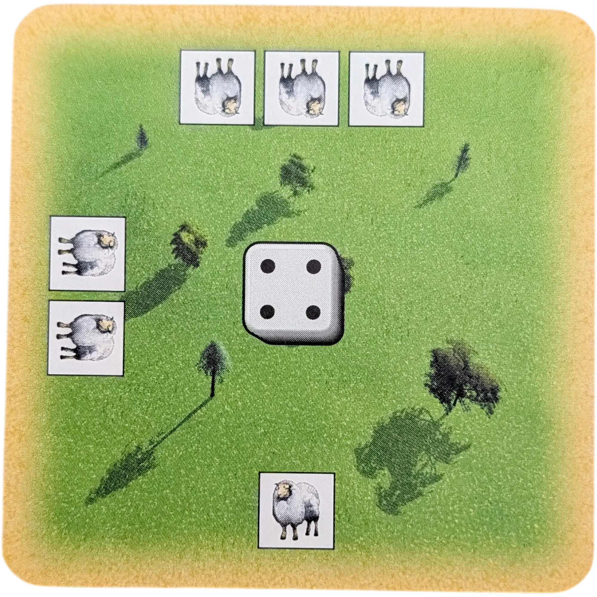 Kosmos Die Siedler von Catan das Kartenspiel Ersatzteil Zentralkarte Wappen Rot-Schwarz Schaf