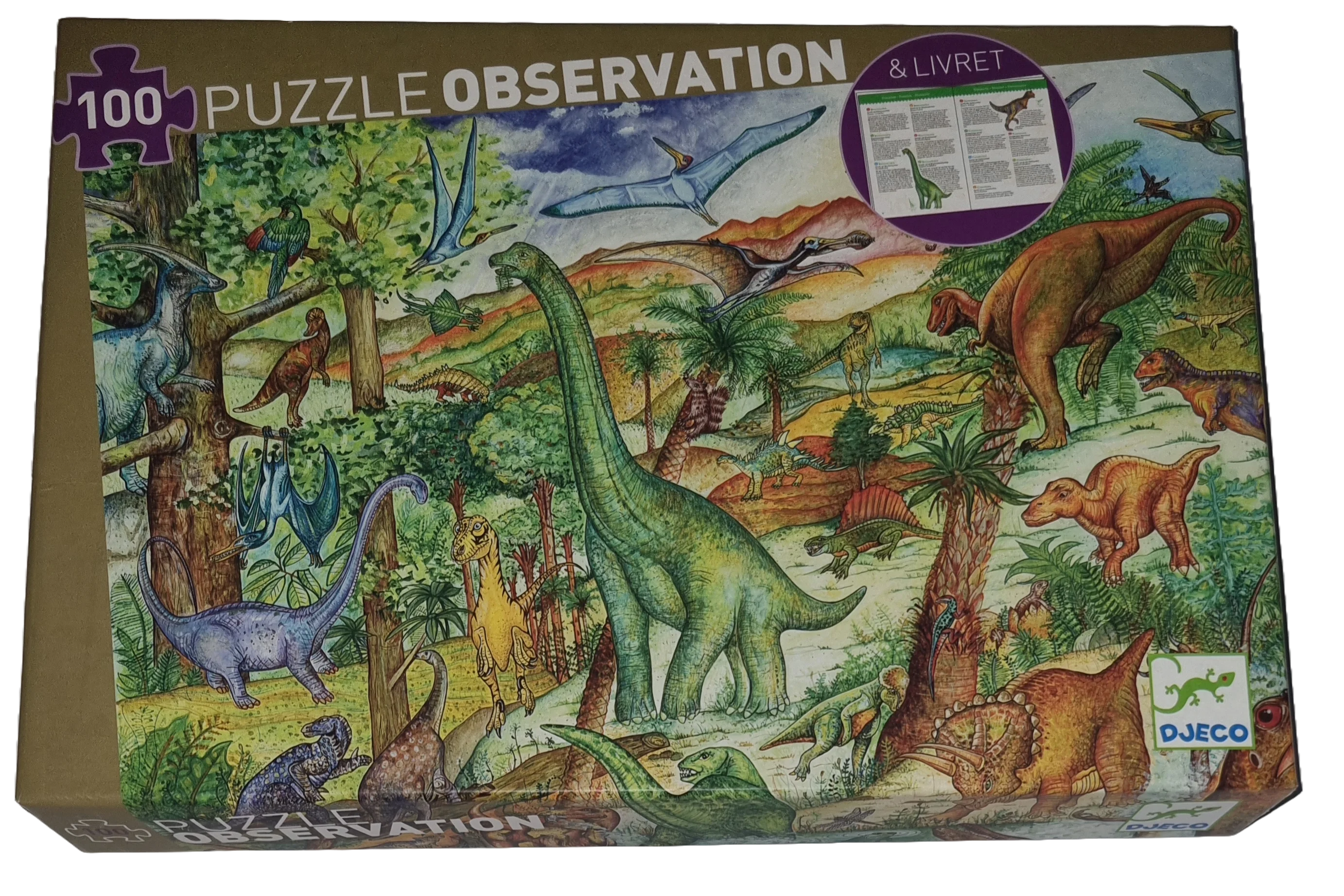 Djeco Puzzle Observation 100 Teile Dinosaurier