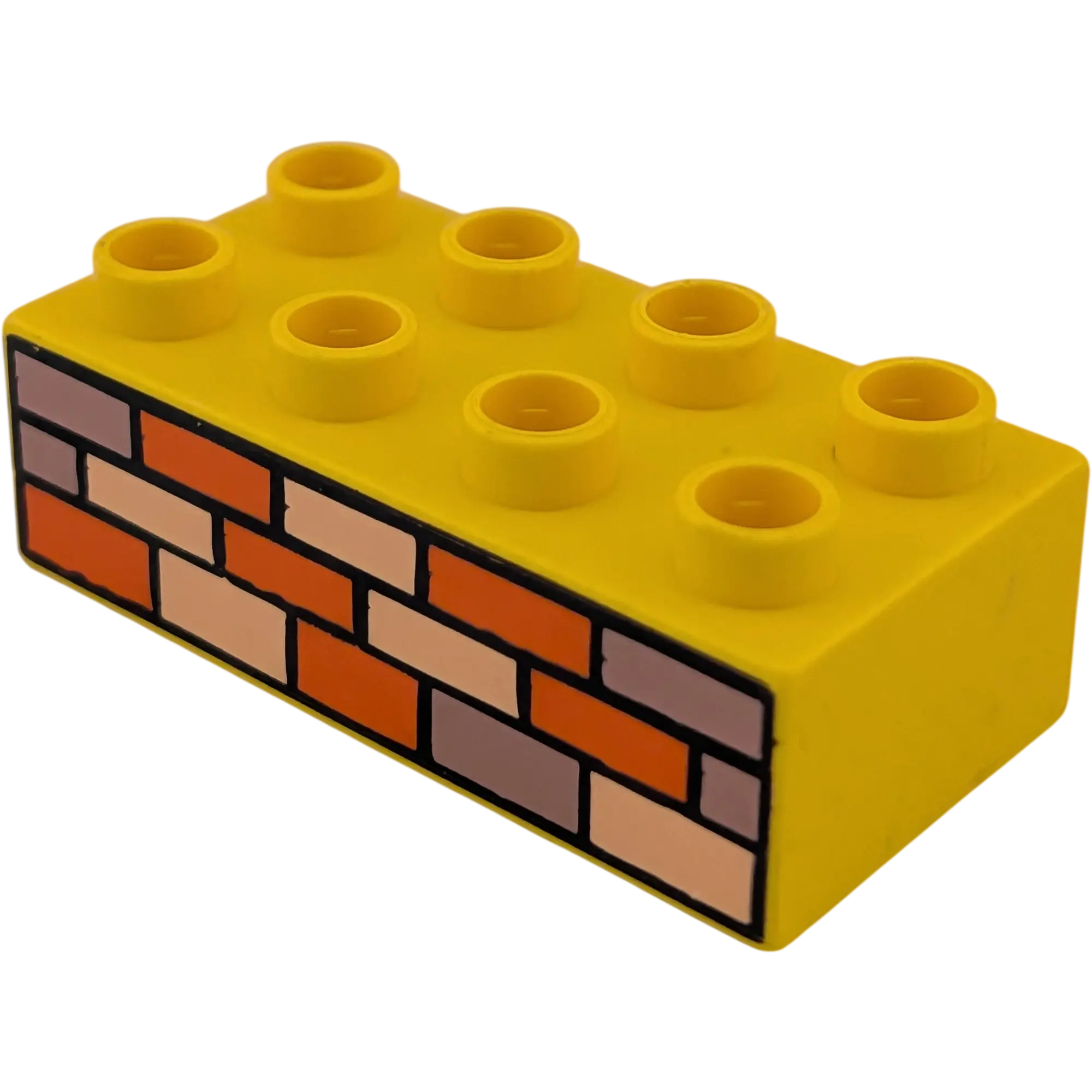 Lego Duplo 2x4 Stein 3011 Gelb Bedruckt mit Mauer