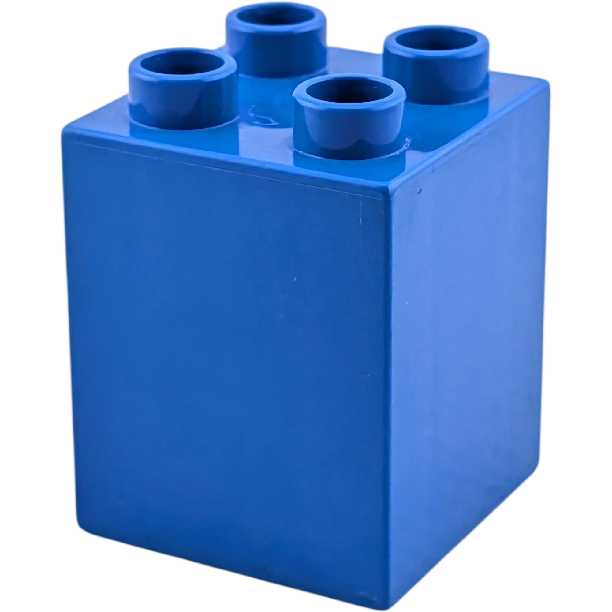 Lego Duplo 2x2x2 Stein Blau mit zwei Zahnbürsten im Zahnputzbecher, Ansicht 2