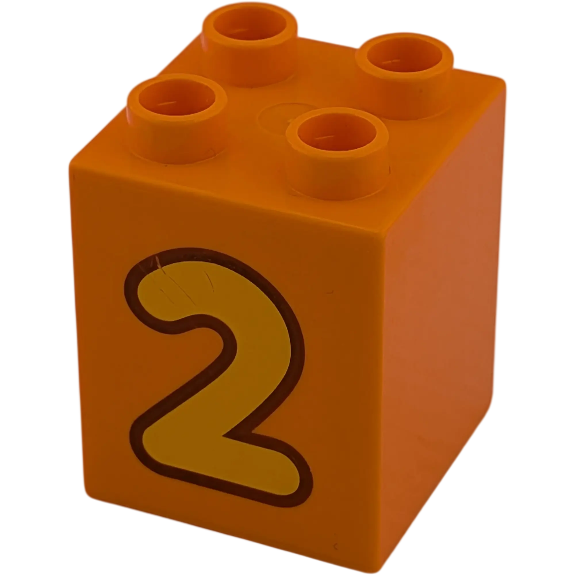 Lego Duplo 2x2x2 Doppelstein Orange Zahl Zwei Gelb