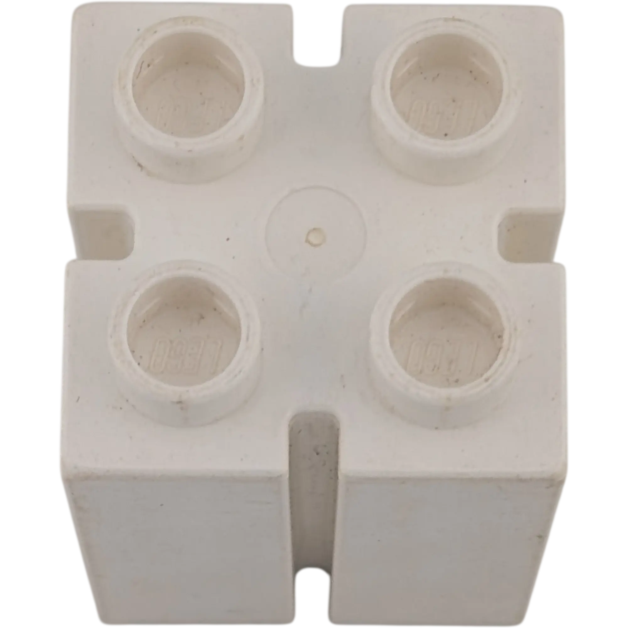Lego Duplo Baustein 2x2x2 mit senkrechten Rillen / Säule Weiß (Teile-Nr. 41978)