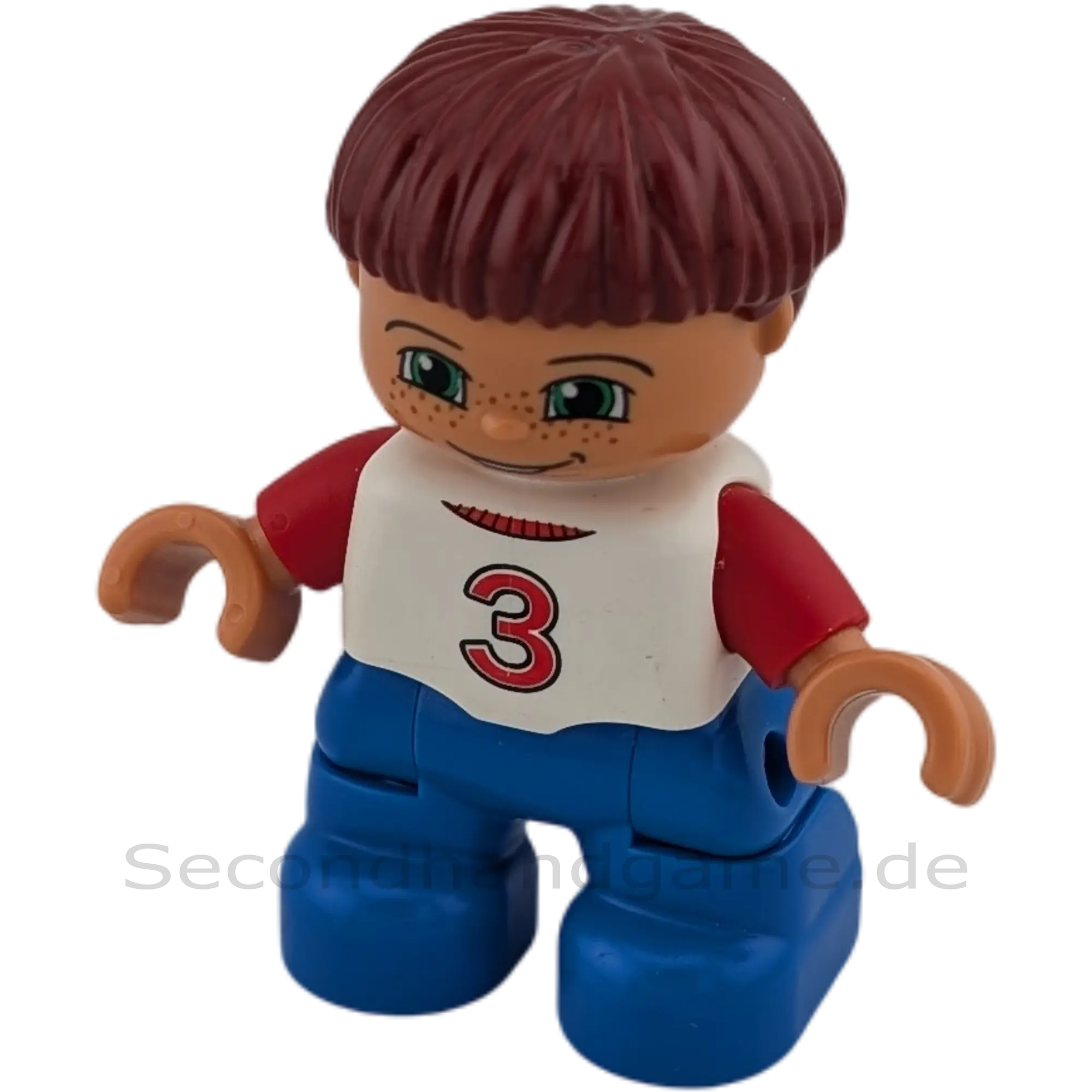 Lego Duplo 333H1 Junge mit roten Haaren Sommersprossen Pulli mit Zahl 3