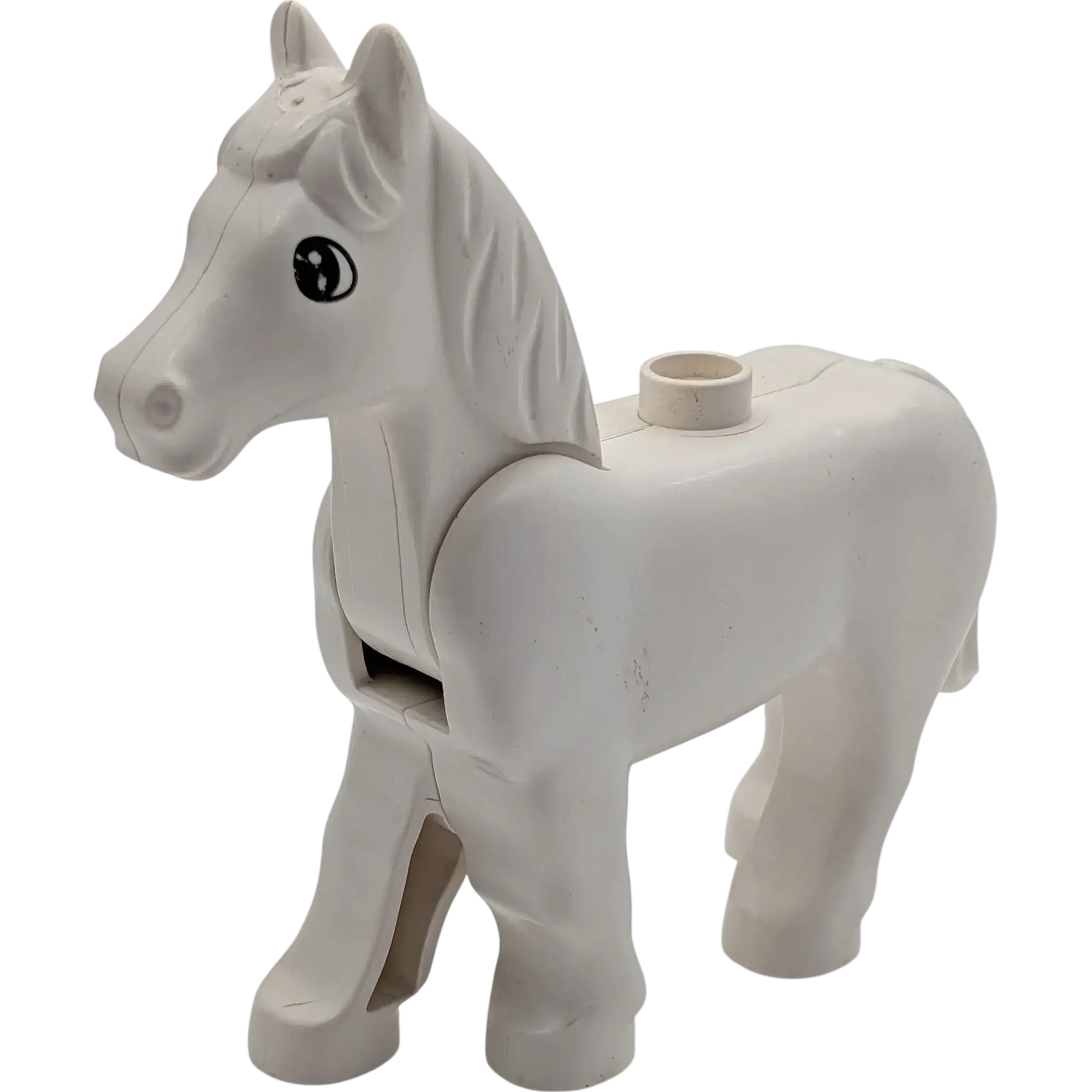 Lego Duplo Pferd weiß mit beweglichem Kopf
