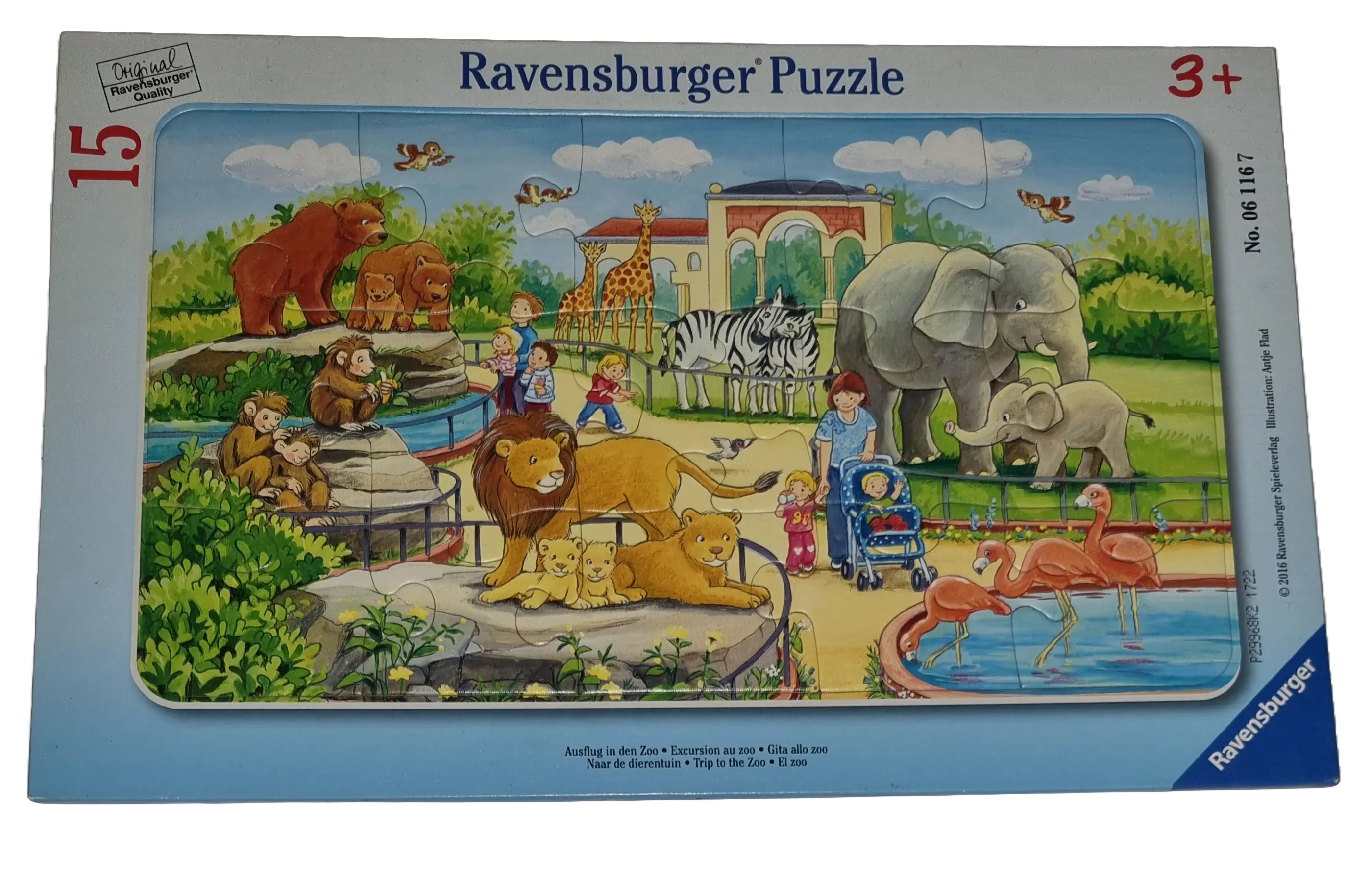 Ravensburger Rahmenpuzzle Ausflug in den Zoo 15 Teile No. 061167
