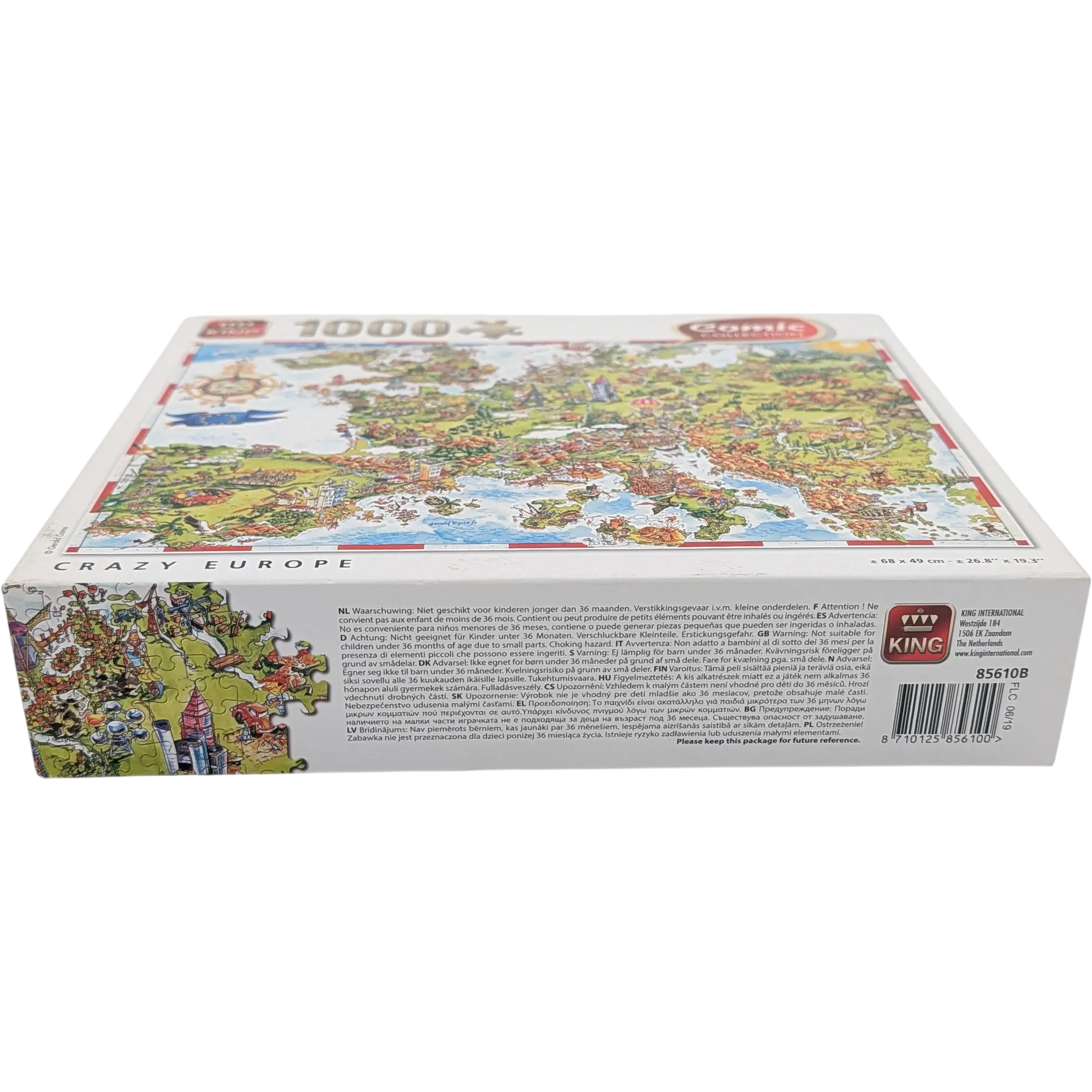 King Puzzle Comic Collection 1000 Teile 85610B Crazy Europe, Ansicht 2