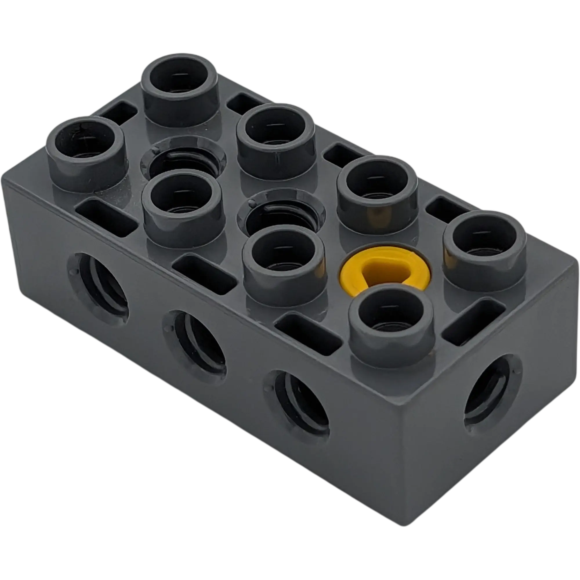 Lego Duplo 31184 Baustein Dunkelgrau 2x4 mit Schraube gelb