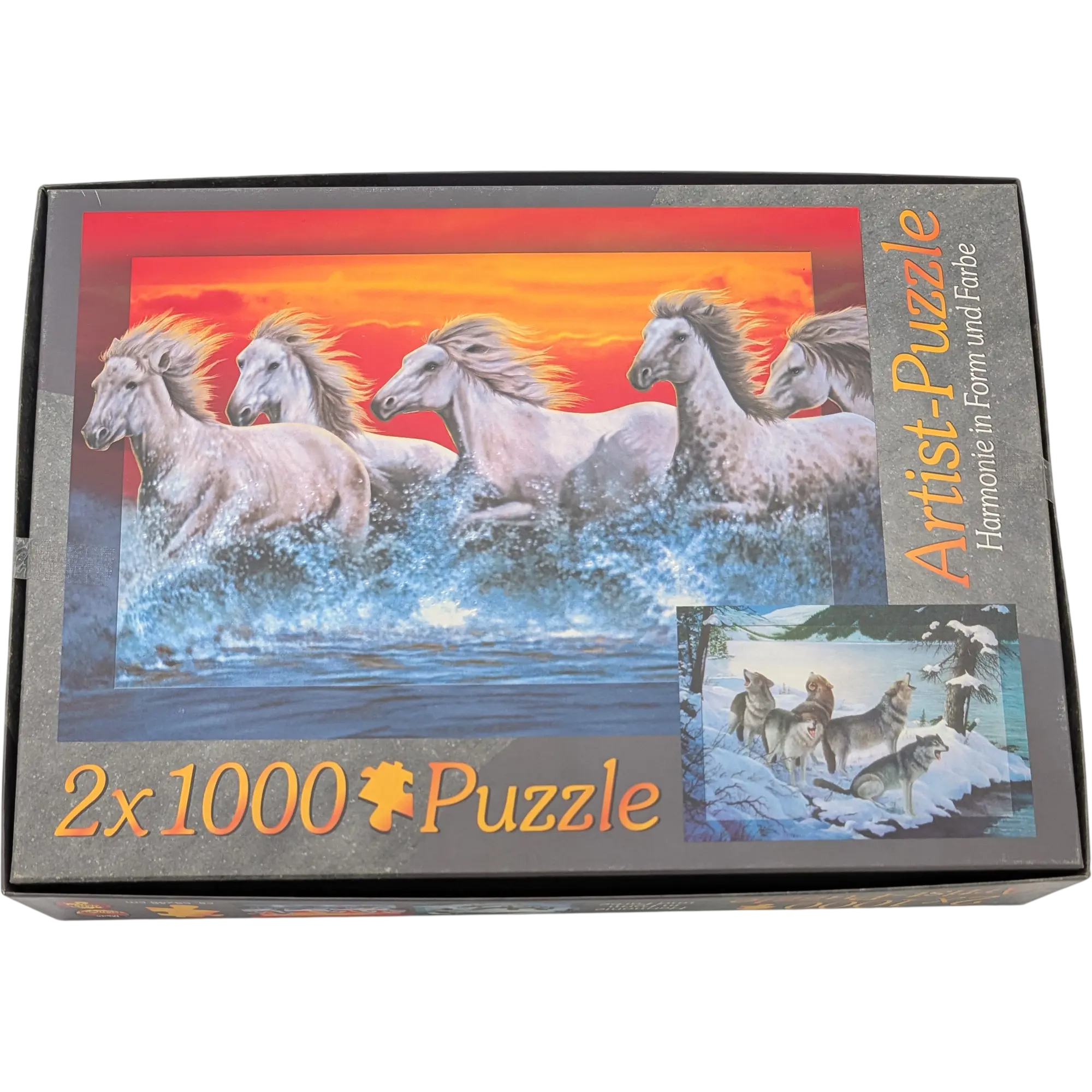 M.I.C. Artist Puzzle 2x1000 Teile Harmonie in Form und Farbe Wildpferde, Ansicht 2