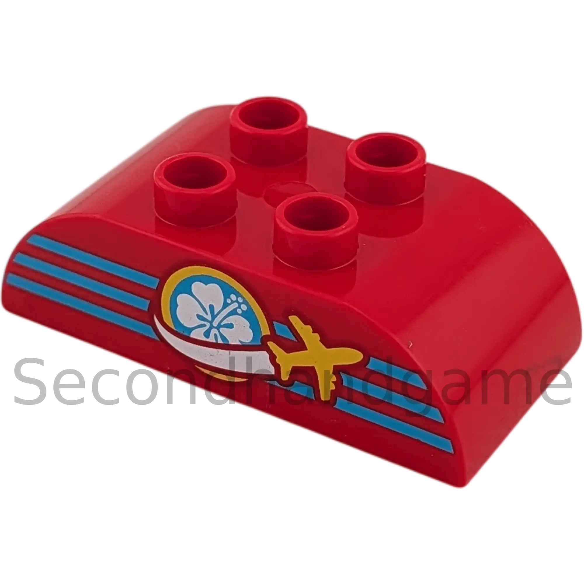 Lego Duplo 2x4 Stein 98223 Rot mit Globus Erde Weltkugel und Flugzeug 