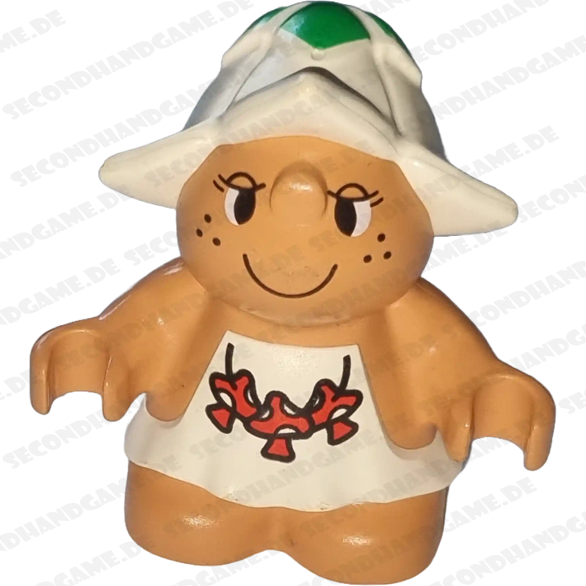 Lego Duplo Figur Mann Wichtel Weiße Kleidung Pilzkette