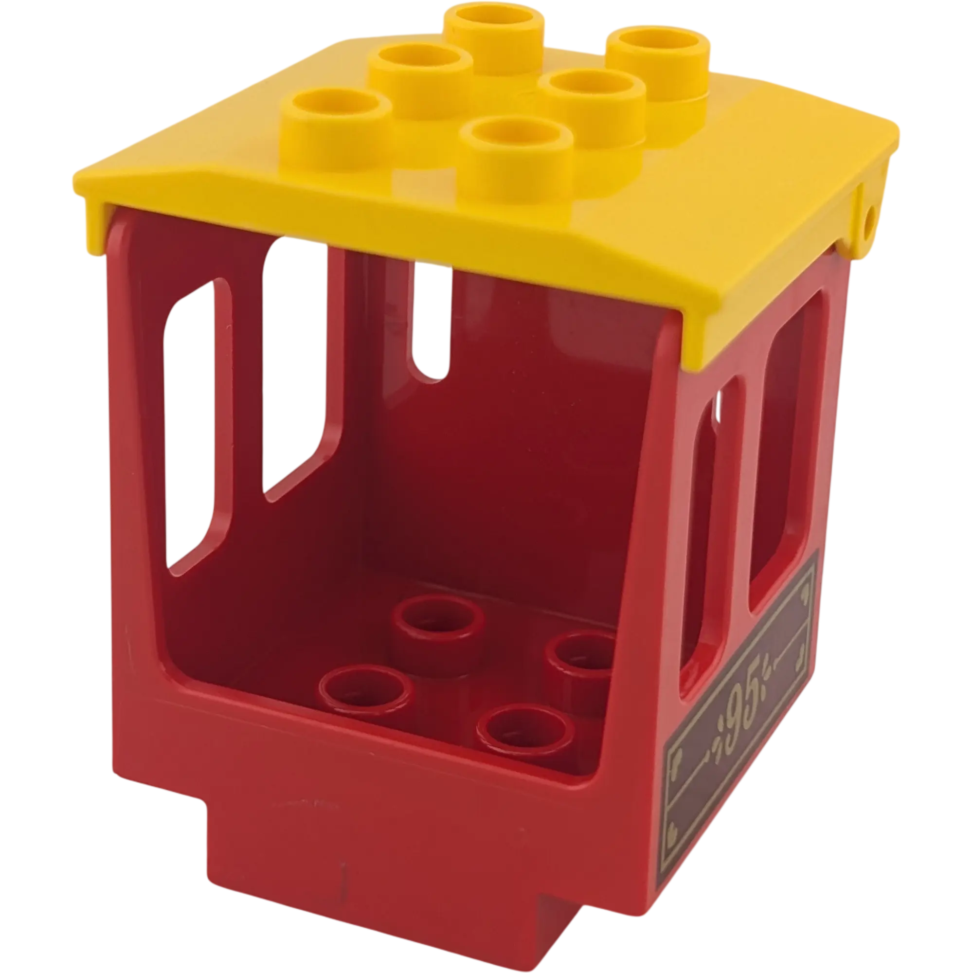 Lego Duplo 92453 Aufsatz Rot mit Klappdach Gelb Kabine Führerhaus mit Zahl 95