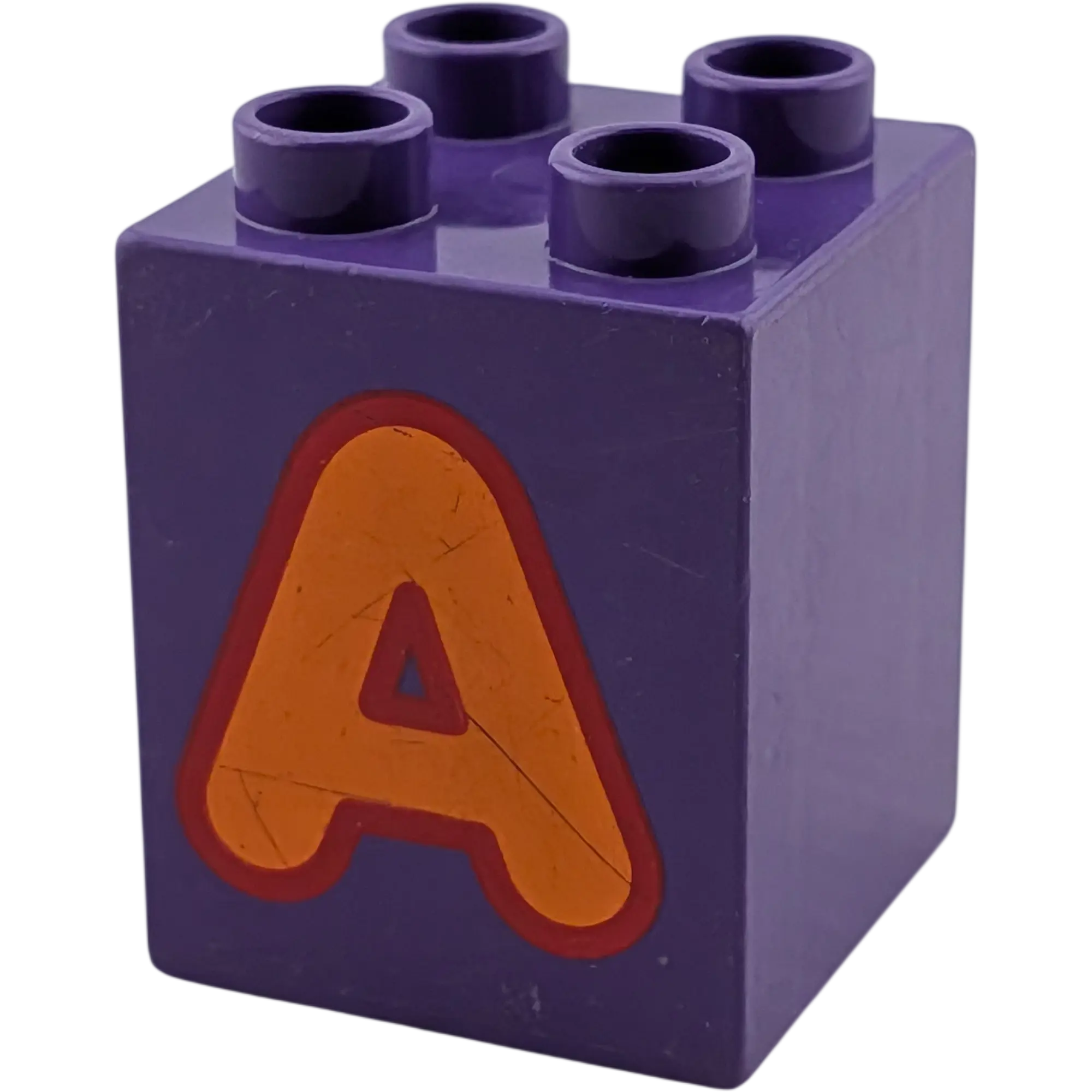 Lego Duplo 2x2x2 Stein Lila Buchstabe A Orange