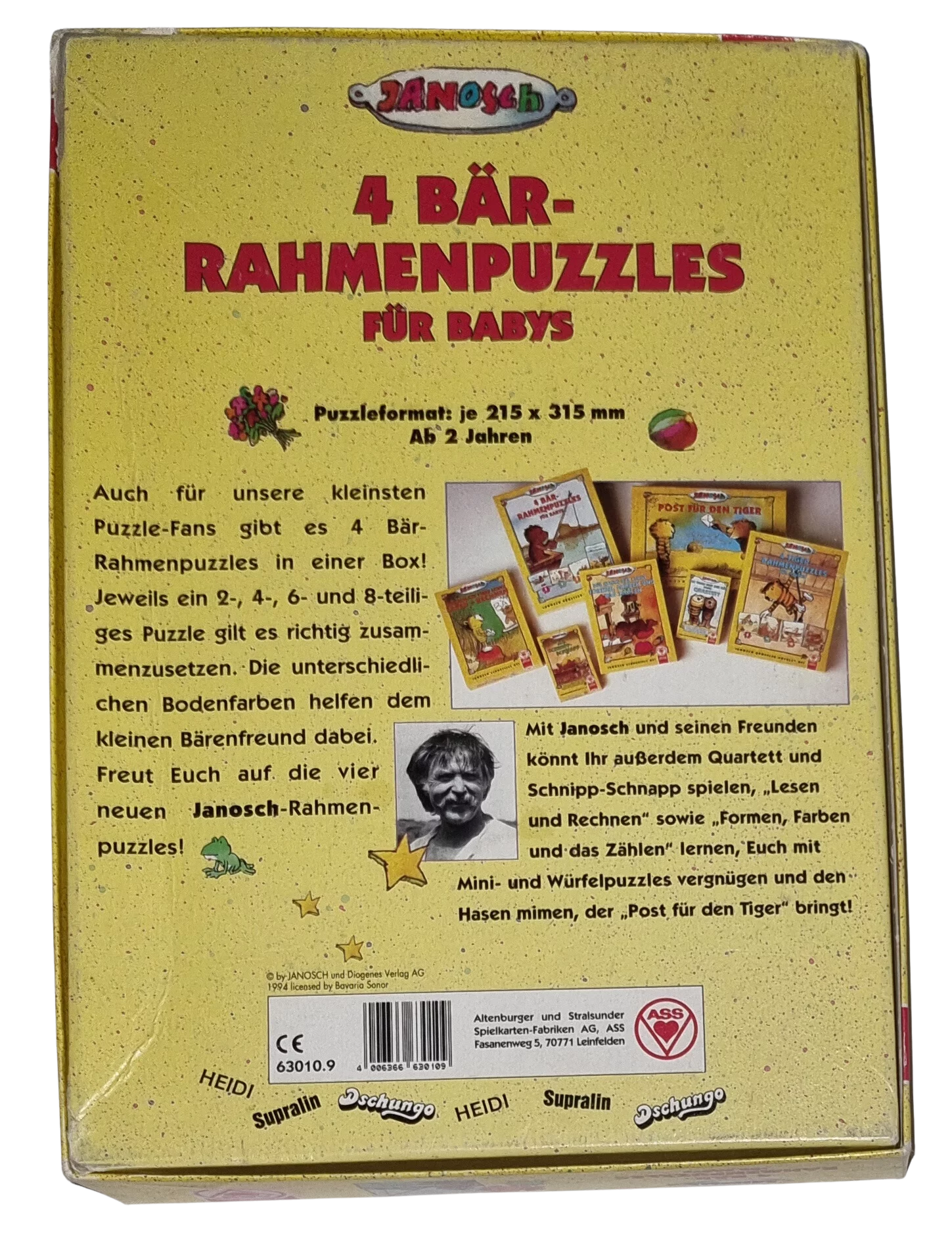 ASS Puzzle 4 Bär-Rahmenpuzzles für Babys Janosch