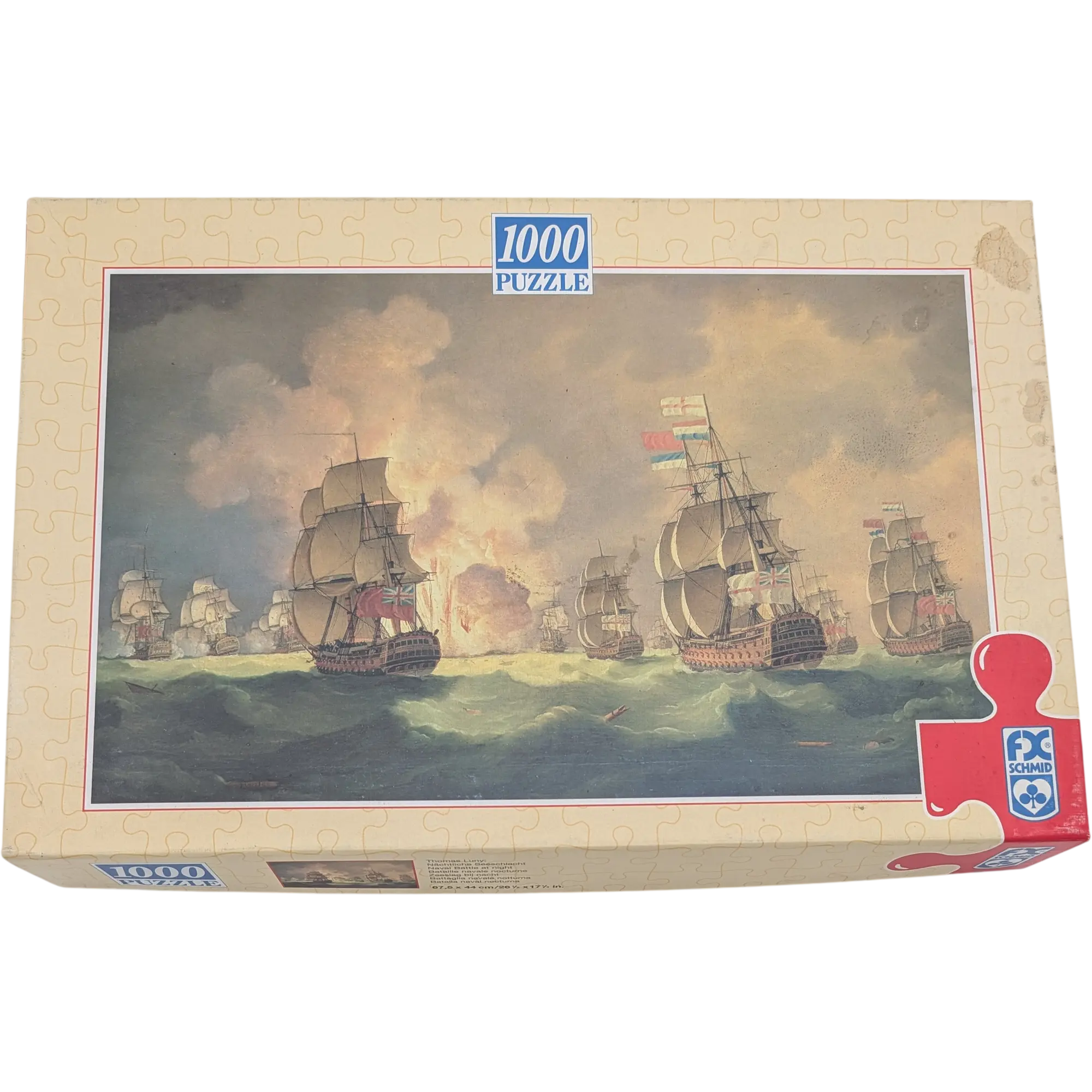 F.X. Schmid Puzzle 1000 Teile 98278 Thomas Luny Nächtliche Seeschlacht