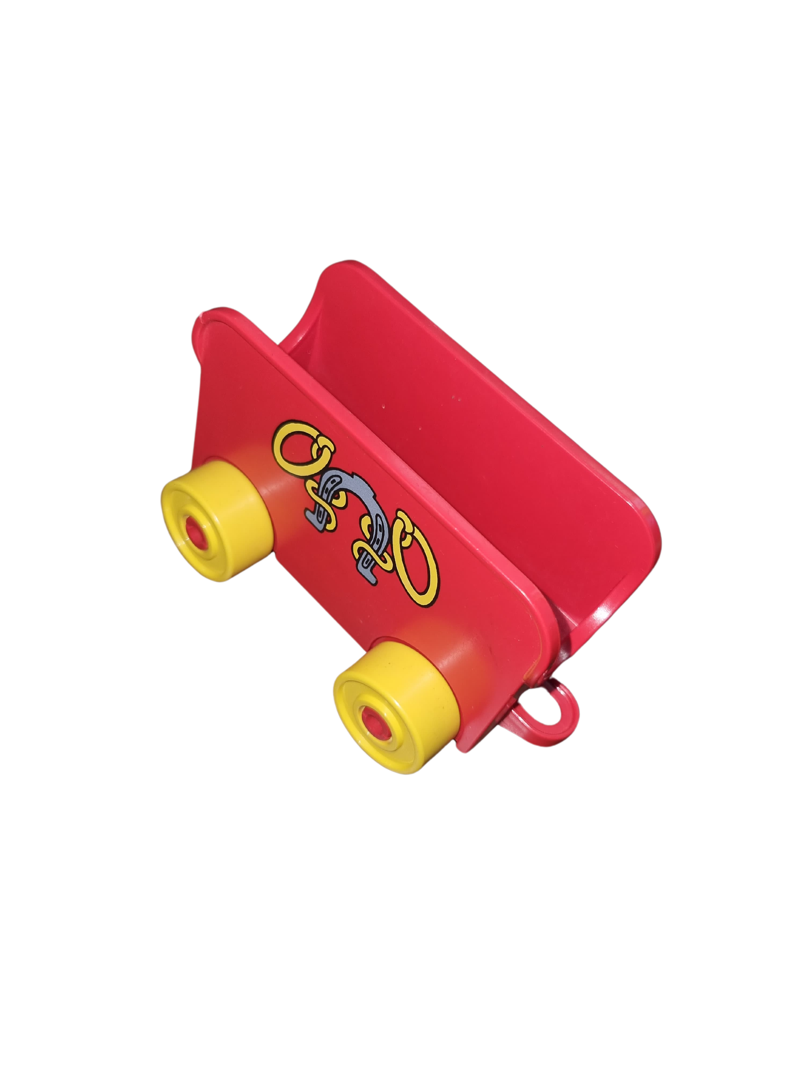 Lego Duplo Eisenbahn Pferdeanhänger Rot Gelb