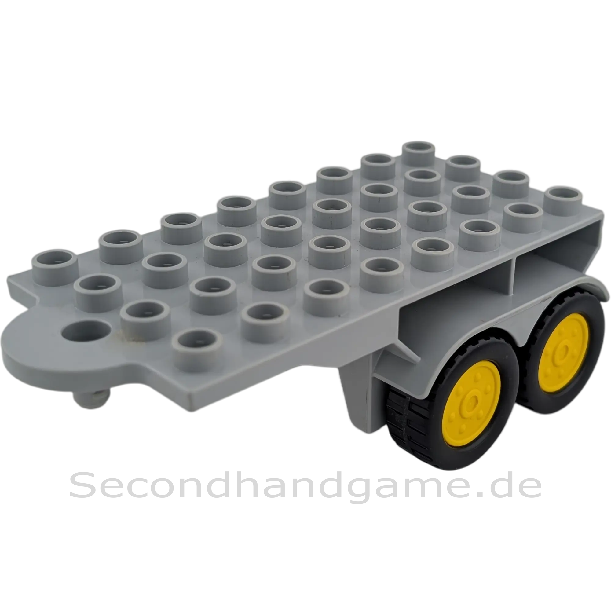 Lego Duplo 18523 Anhänger Grau mit Schwarz gelben Rädern