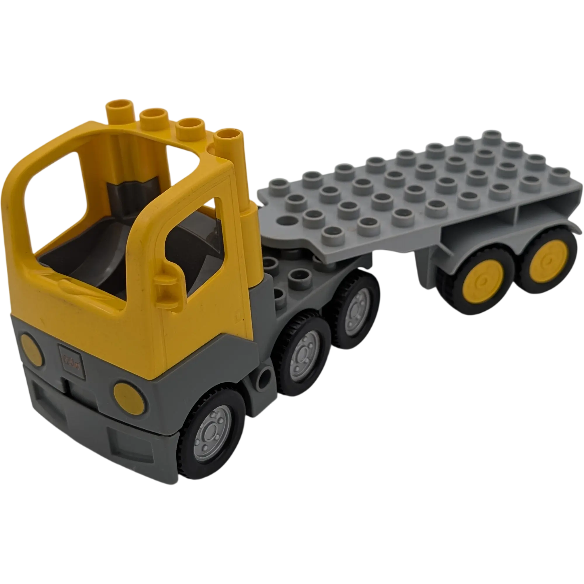 Lego Duplo Lastwagen Gelb Führerhaus kippbar mit langem Anhänger