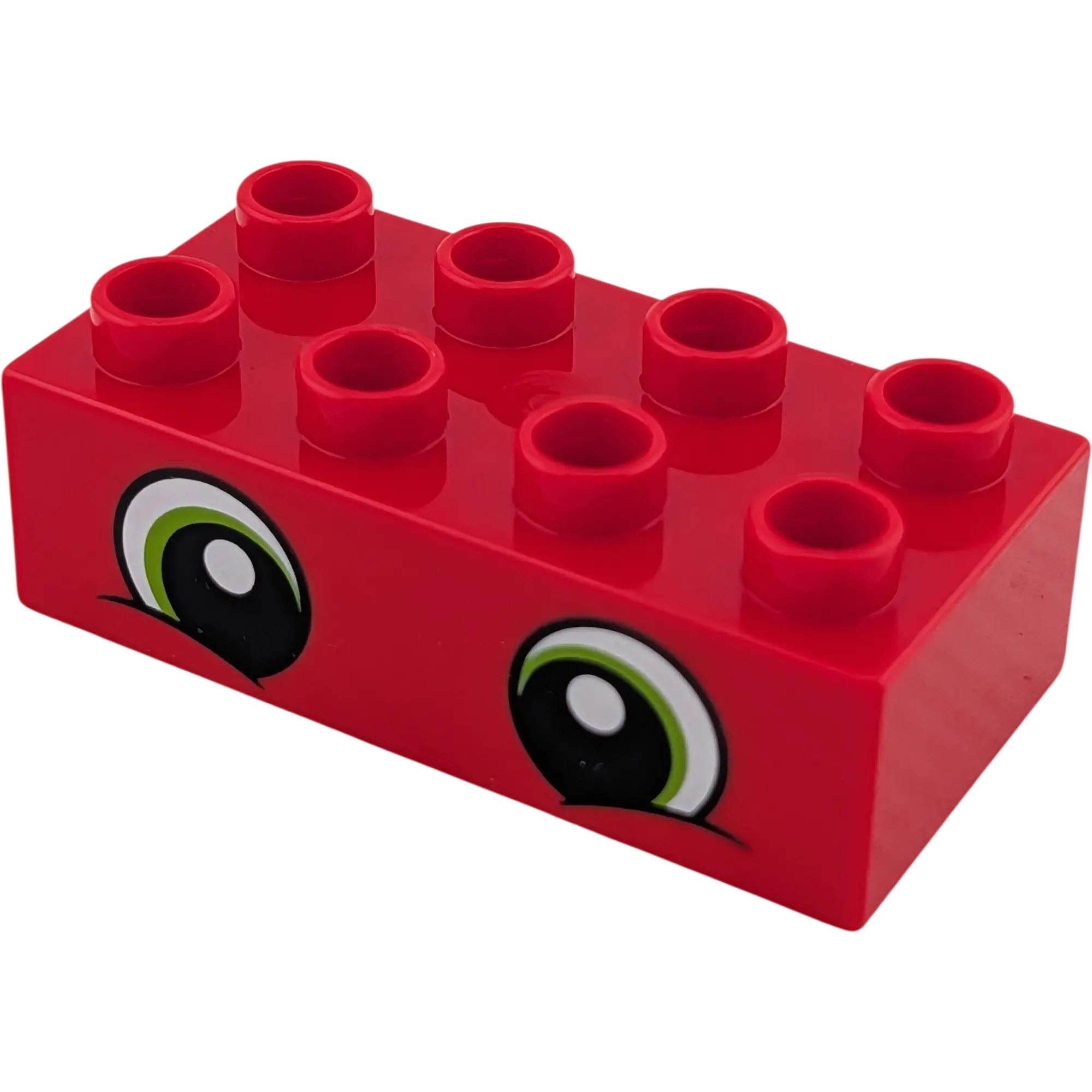 Lego Duplo 2x4 Stein 3011 Rot bedruckt mit zwei Augen