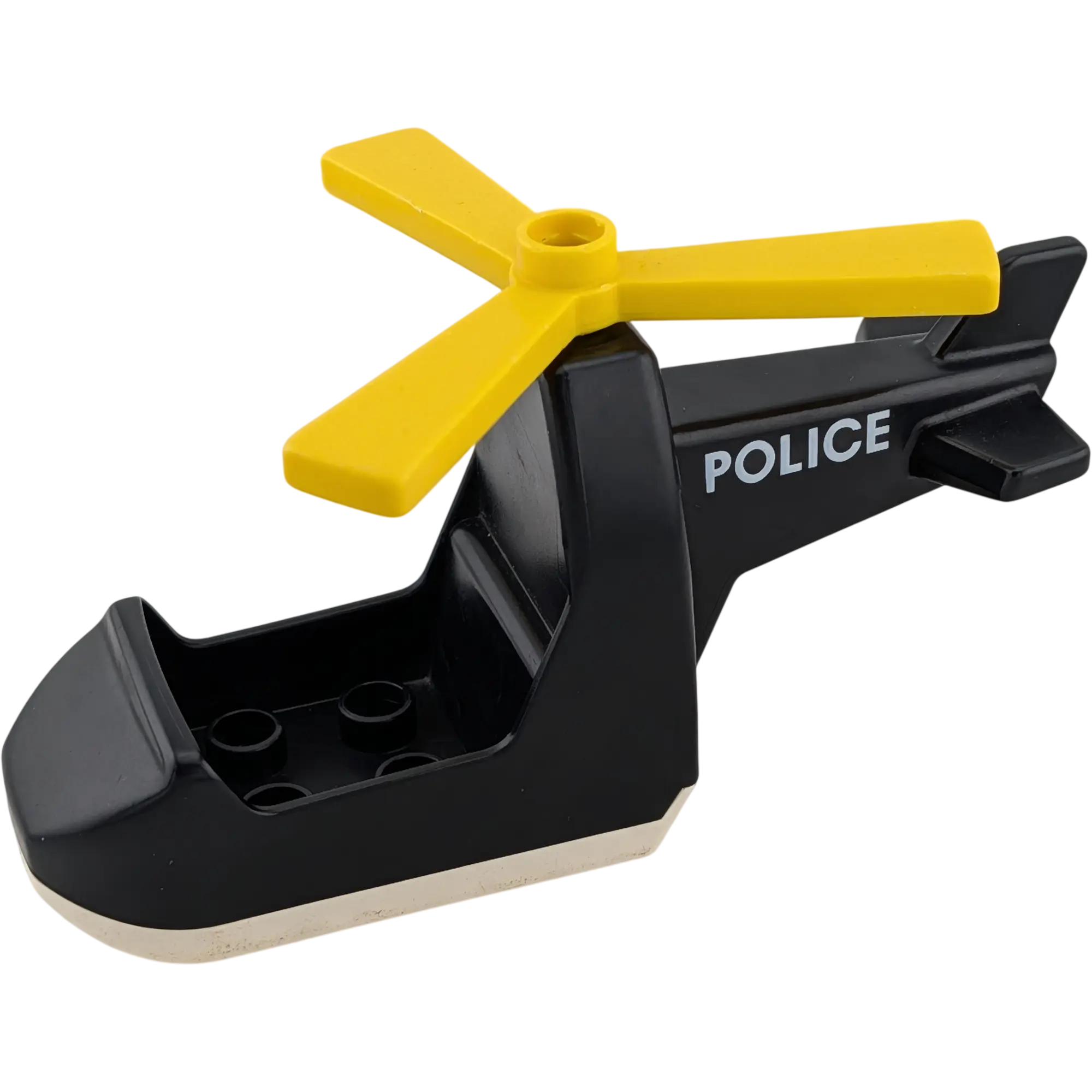 Lego Duplo Polizei Hubschrauber Schwarz Weiß gelber Propeller