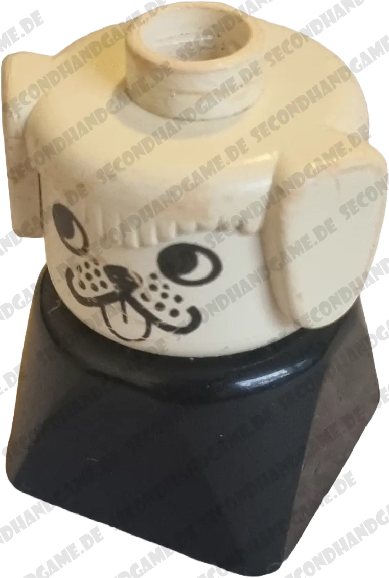 Lego Duplo ältere Figur Hund Weiß Schwarz B-Ware