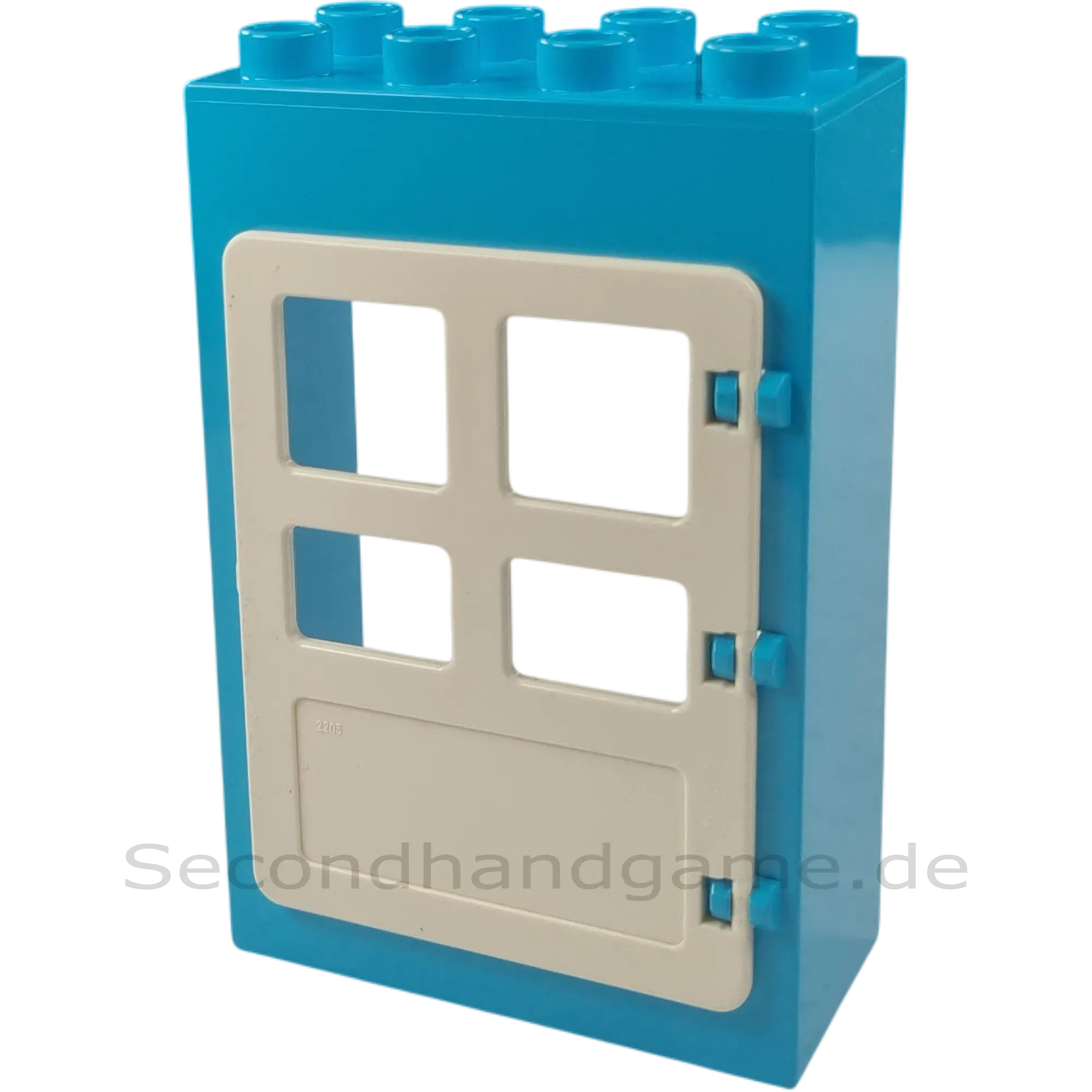 Lego Duplo 2x4 Hauswand mit Tür Azur Weiß