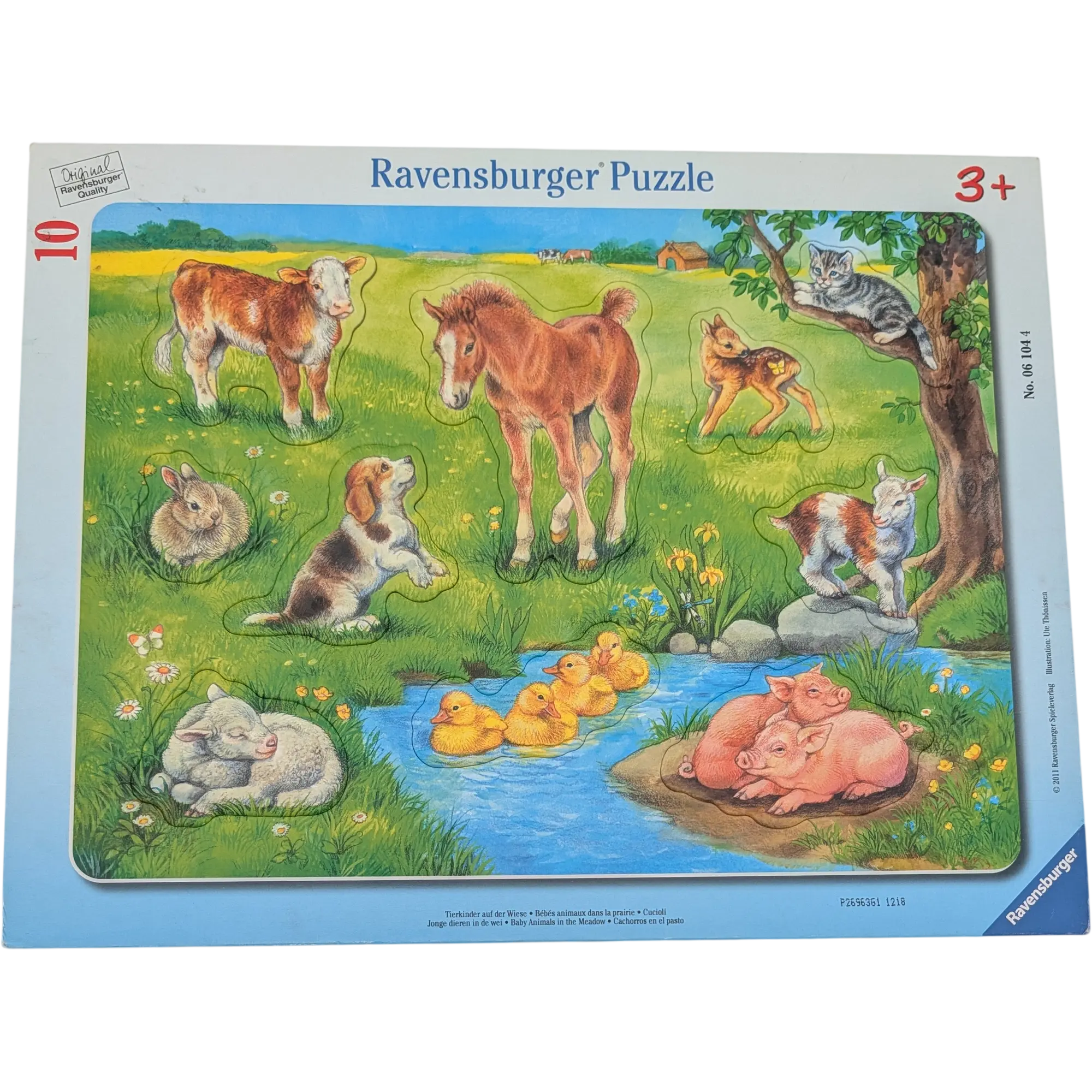 Ravensburger Rahmenpuzzle 061044 Tierkinder auf der Wiese 10 Teile