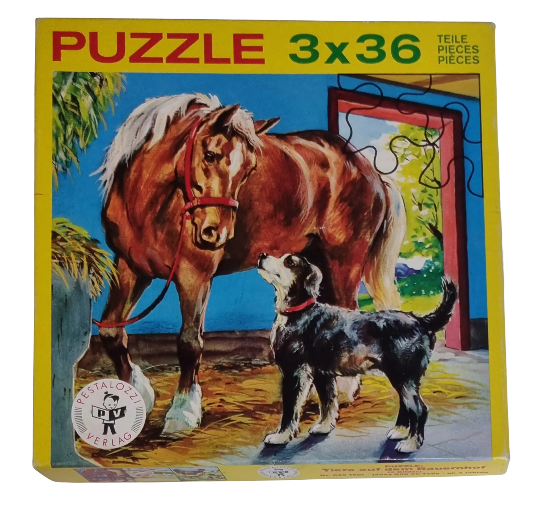 Pestalozzi-Verlag 3 Legespiel Puzzle 3 x 36 Teile Tiere auf dem Bauernhof 6251501