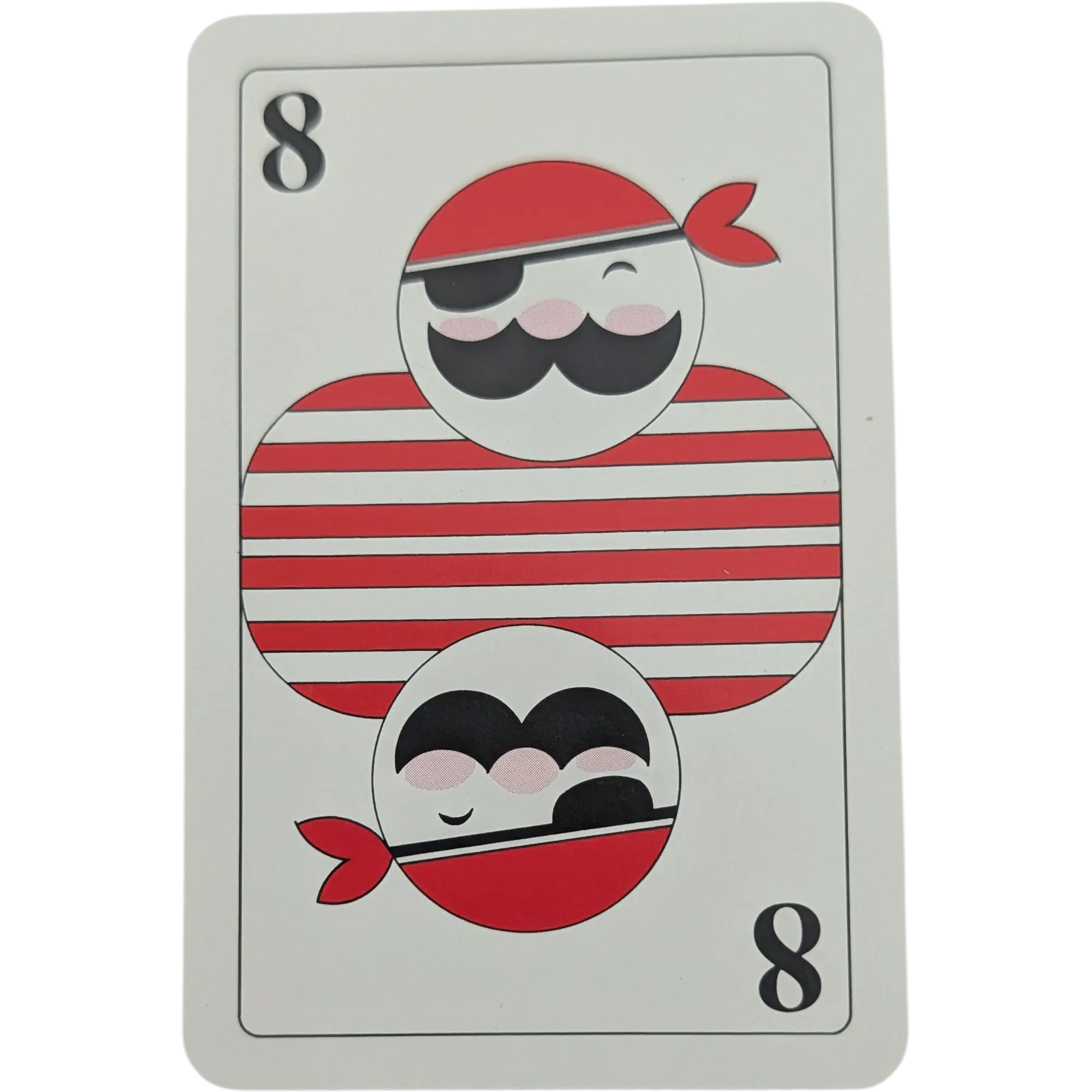 Piratenspiel Ersatzkarte Spielkarten Karte Weiß mit Pirat Rot Schwarz