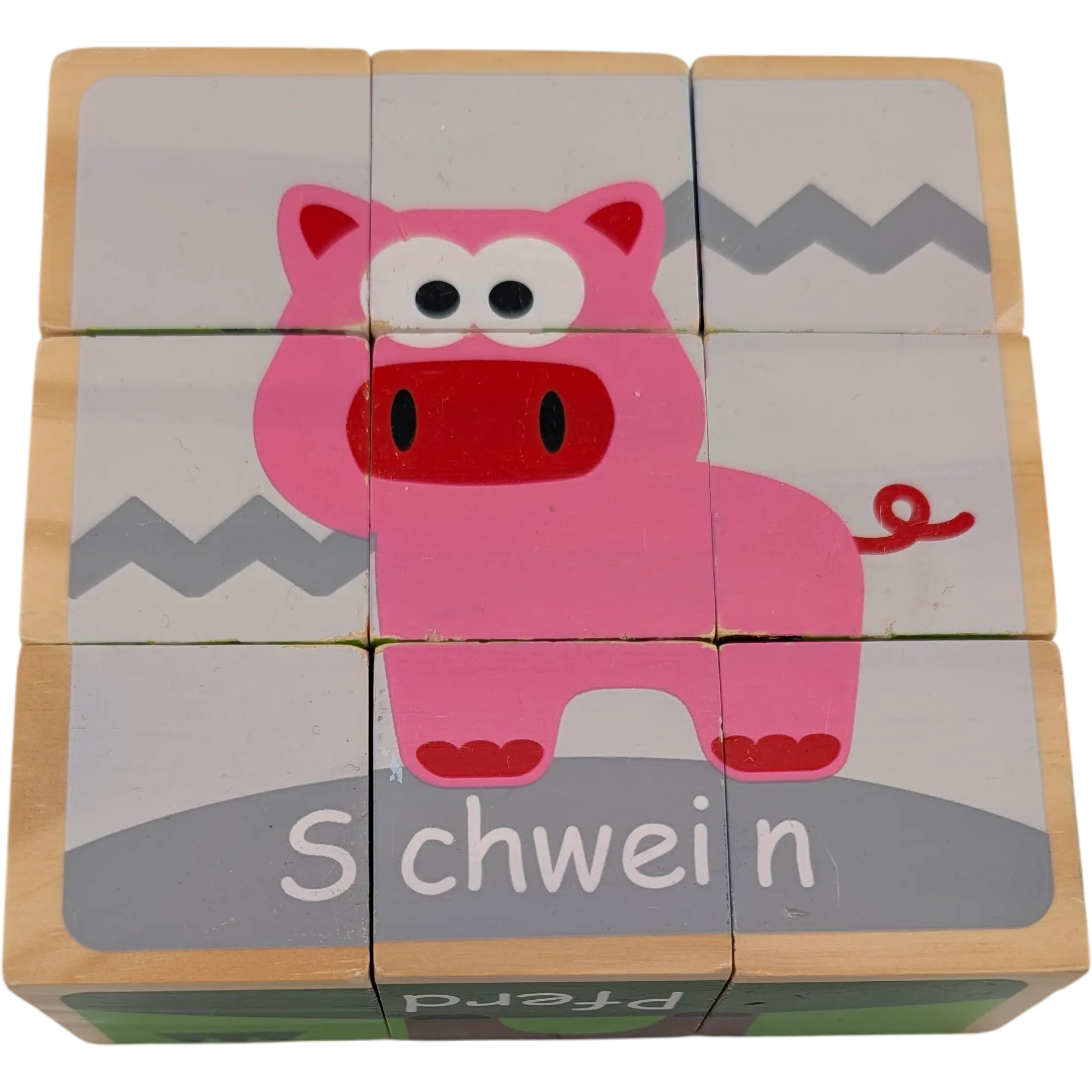 J'adore Holz Würfelpuzzle Bauernhoftiere 9 Teile