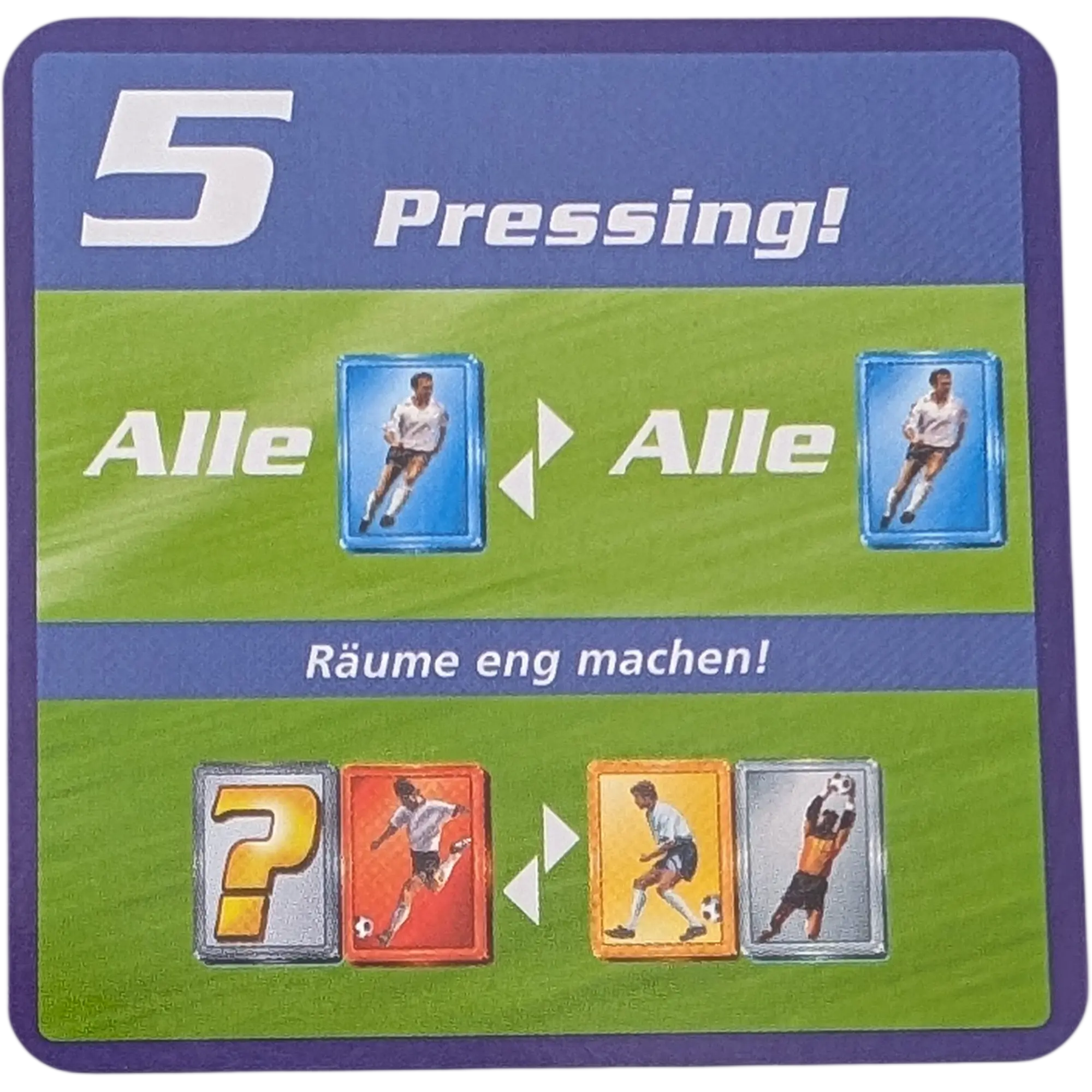 Kosmos Finale Ersatzteile Team Blau Taktikkarte Kampfstärke 5 Pressing! Räume eng machen!