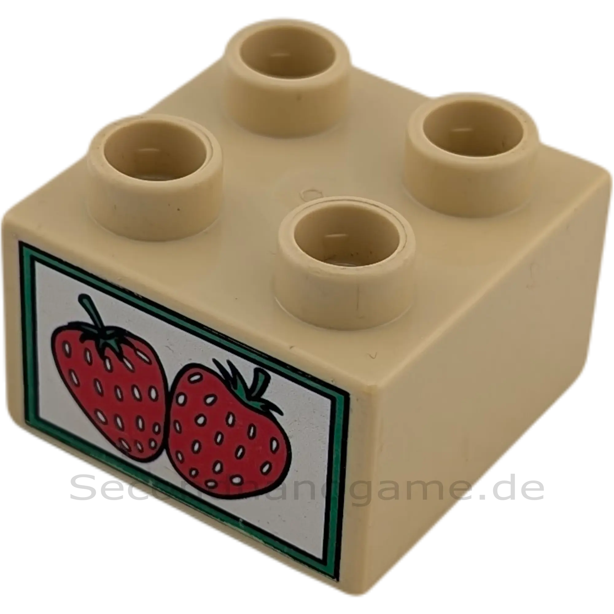 Lego Duplo 2x2 Stein Beige mit Erdbeere 3437