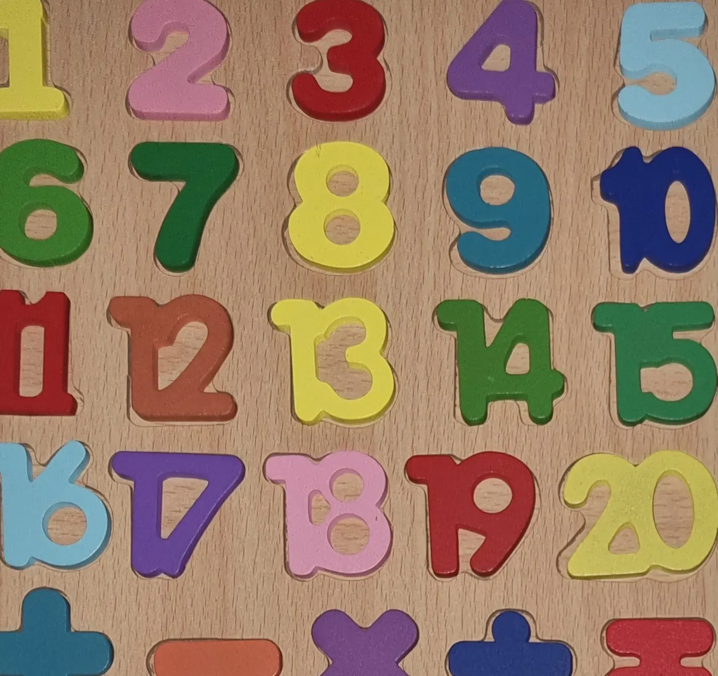 Holzpuzzle Zahlen und Rechnen bis 20, 25 Teile