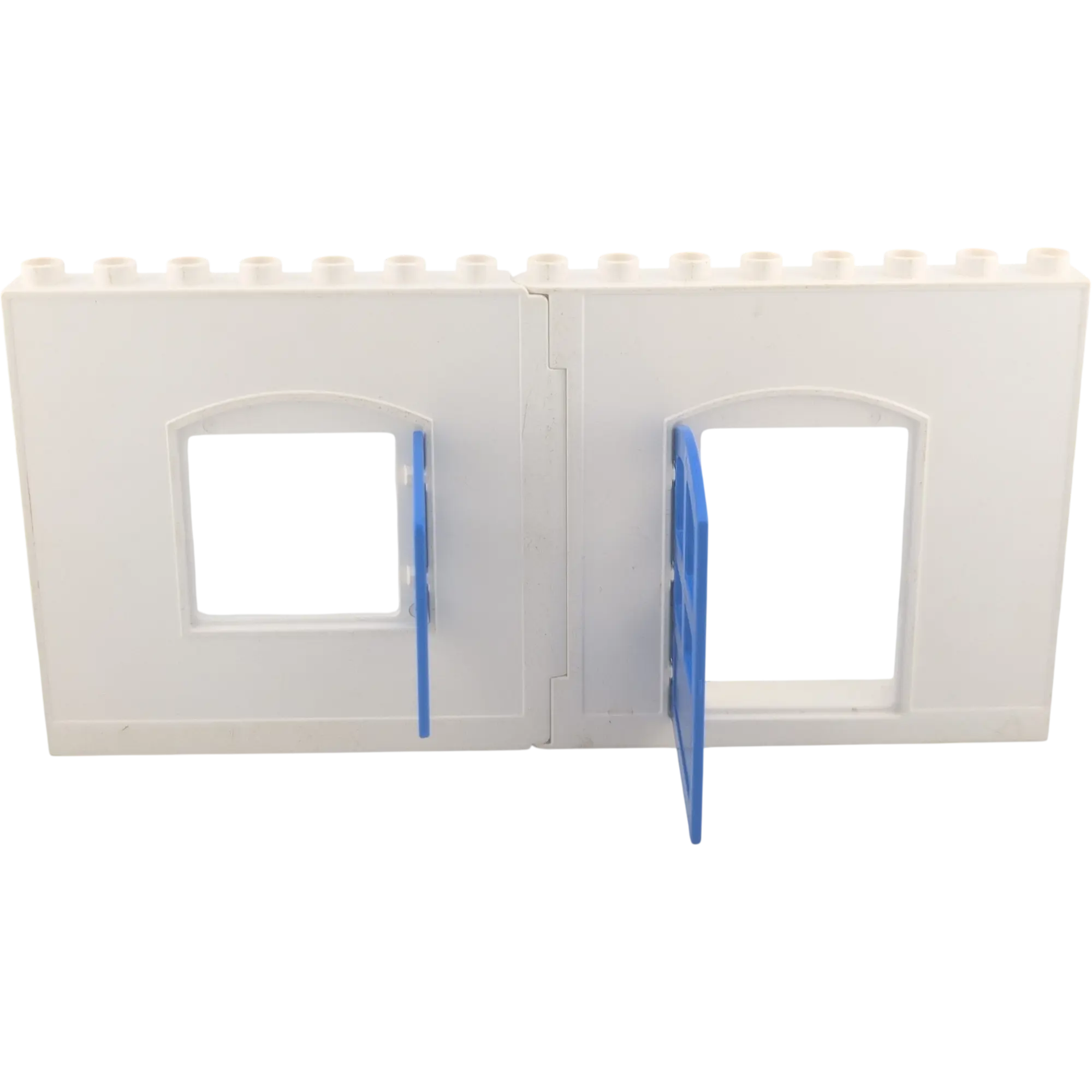 Lego Duplo Hauswand Weiß Polizeistation Polizeirevier Blaue Fenster und blaue Tür