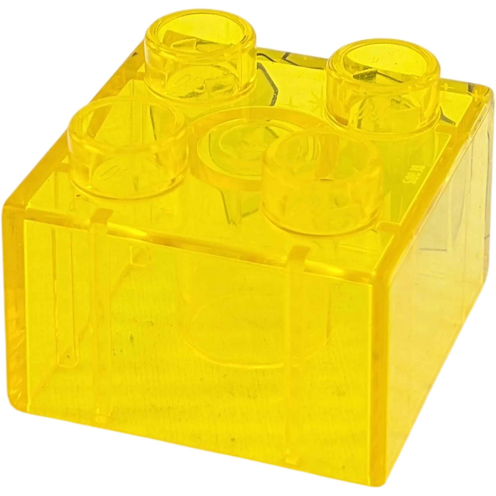 Lego Duplo 2x2 Stein Transparentes Gelb mit Diamanten Edelsteinen Grün 3437