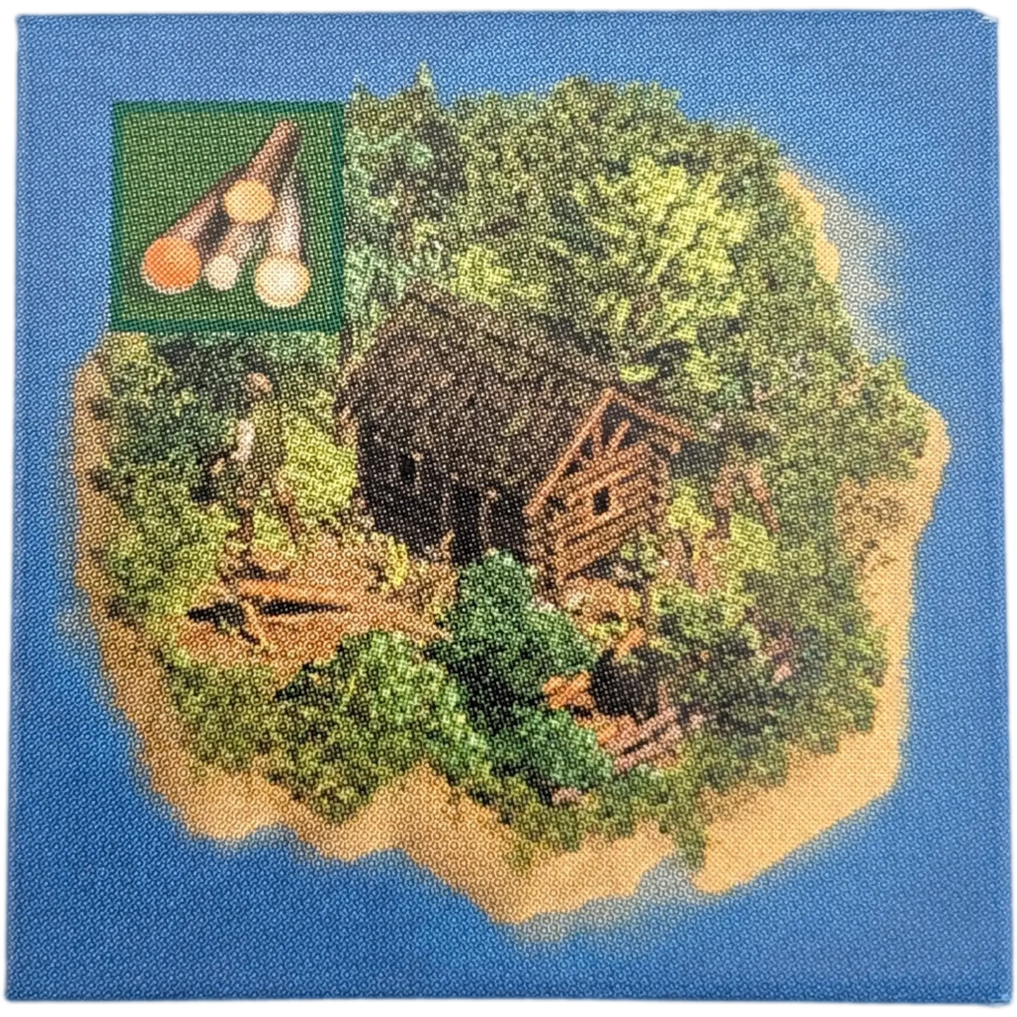 Kosmos Anno 1503 Ersatzteile Inselkarte Blau Holz Rückseite Zahl Vier