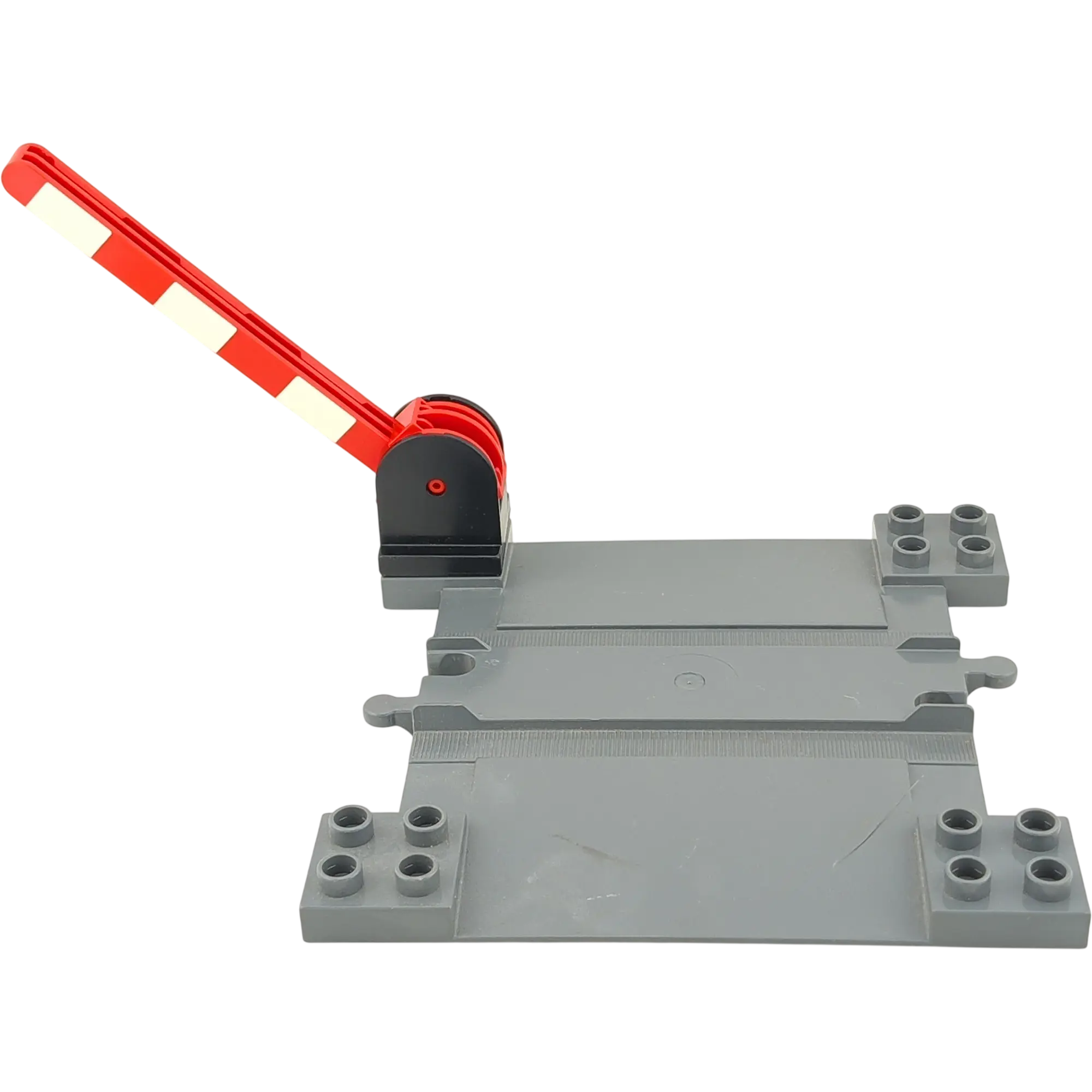 Lego Duplo Schiene Bahnübergang Dunkelgrau Schranke Schwarz Rot Weiß