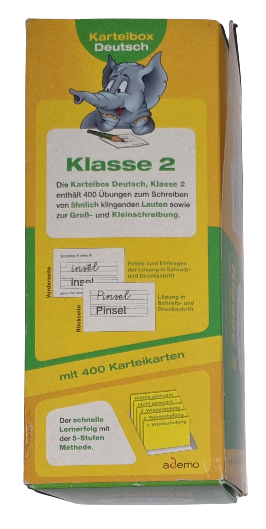 ademo Karteibox Deutsch Klasse 2 mit 500 Karteikarten