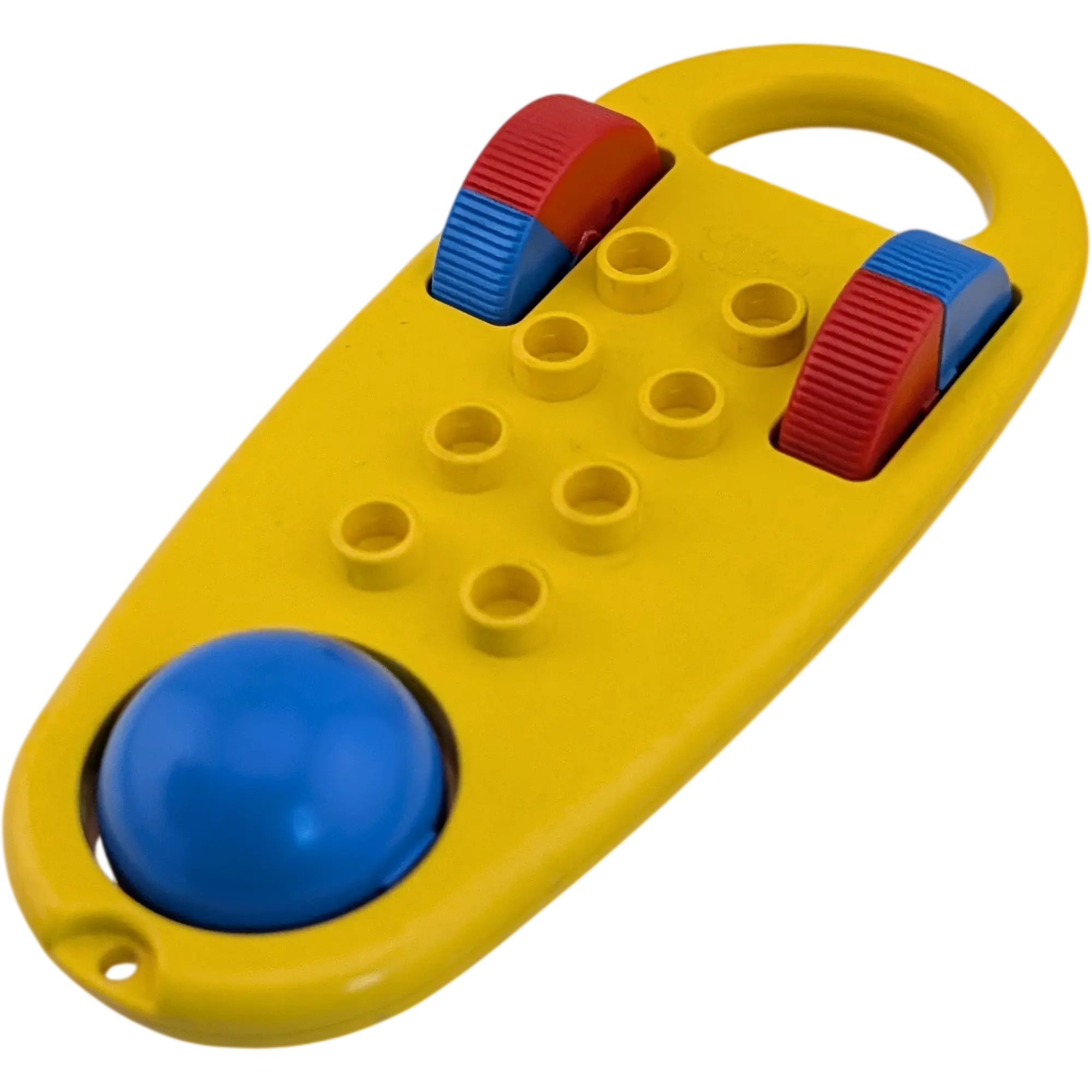 Lego Duplo Primo Baby Rassel Gelb mit Kugel und Drehrädern Rot Blau
