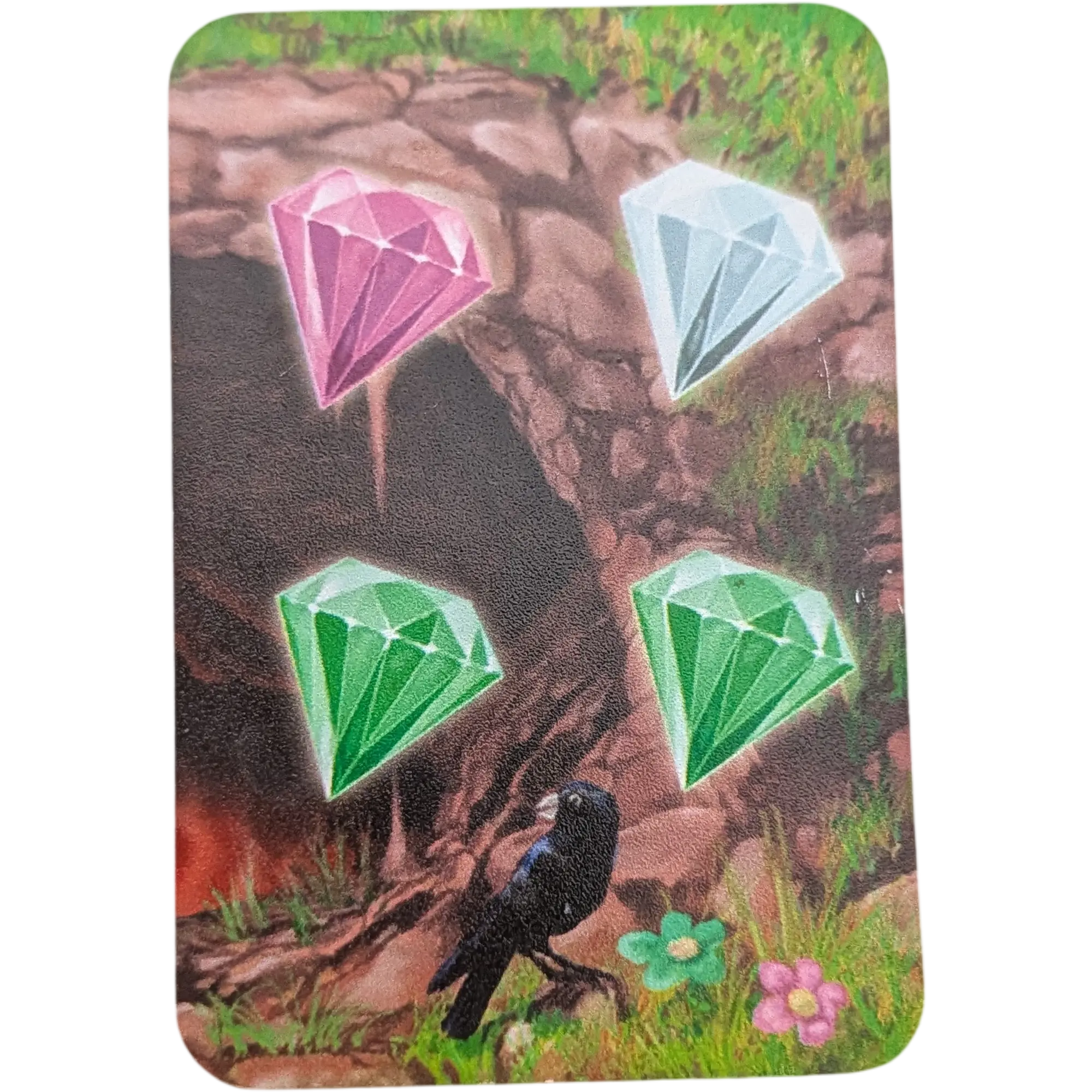 Kosmos Fluss der Drachen Ersatzteile Höhlenkarte 4 Edelsteine Pink, Weiß, Grün, Grün