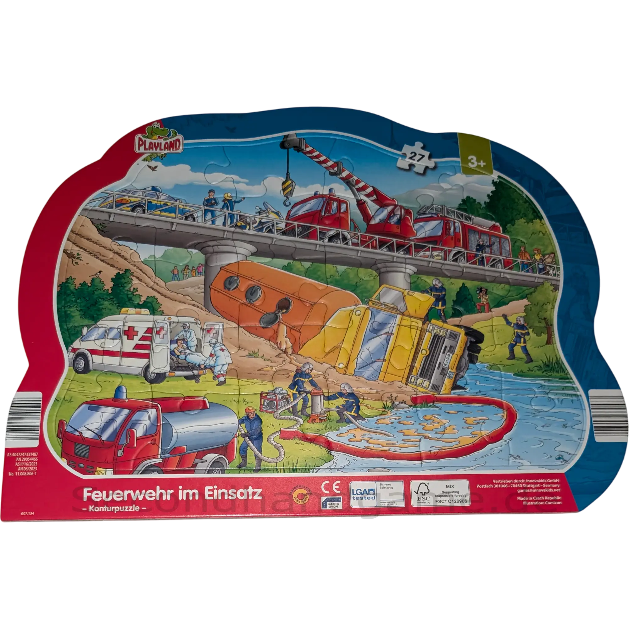 Playland Rahmenpuzzle Konturpuzzle Feuerwehr im Einsatz 27 Teile