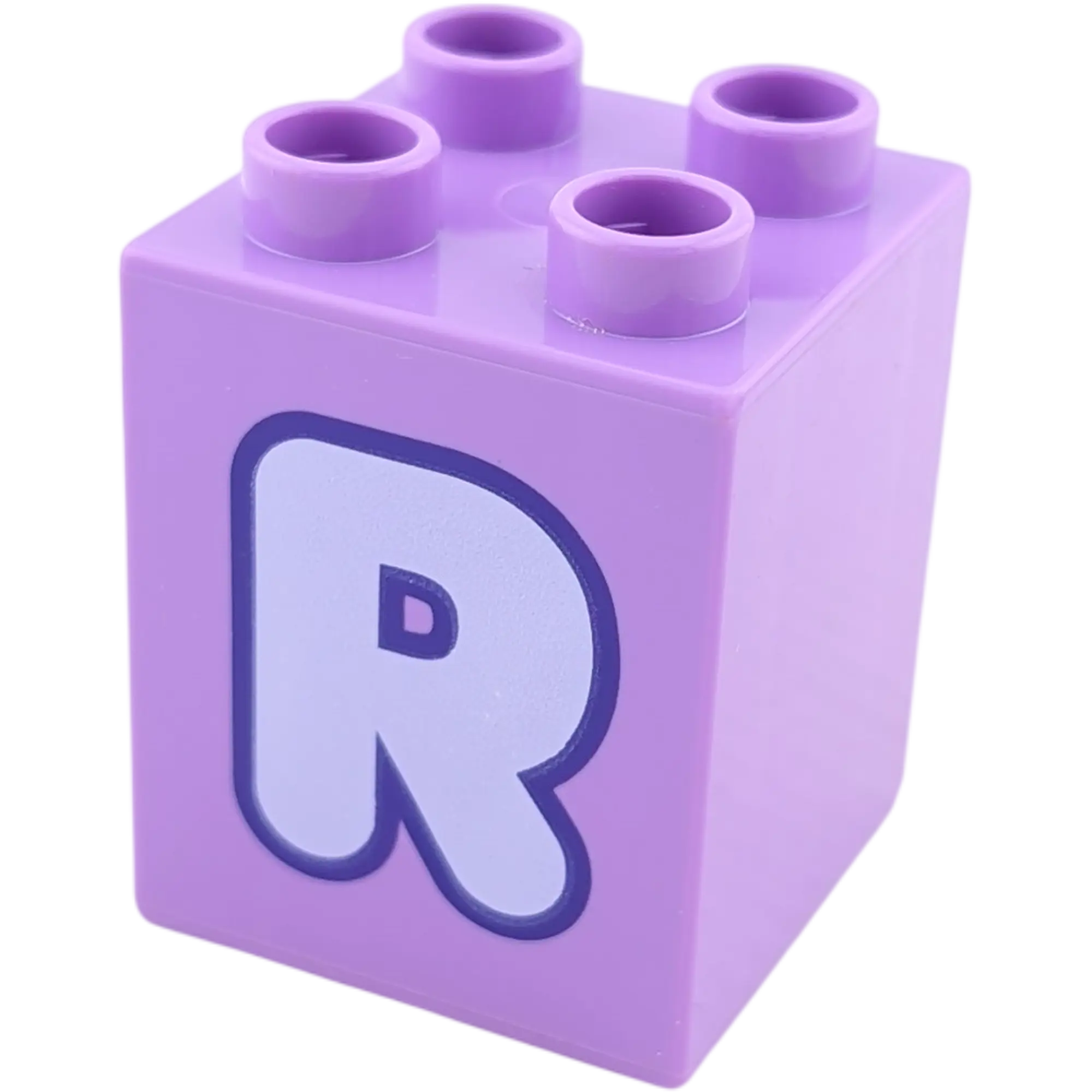 Lego Duplo 2x2x2 Stein Lila Buchstabe R Helllila