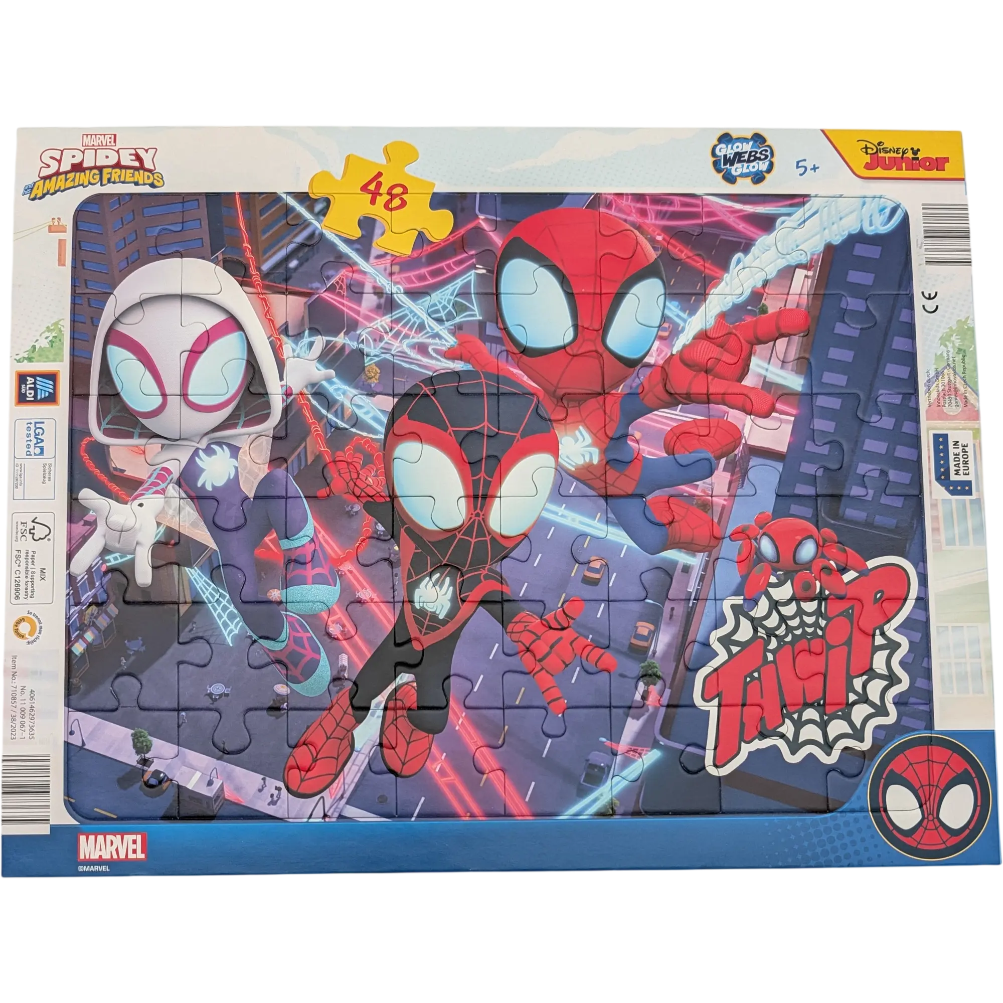 Disney Rahmenpuzzle 48 Teile Marvel Spidey Glow Webs Glow