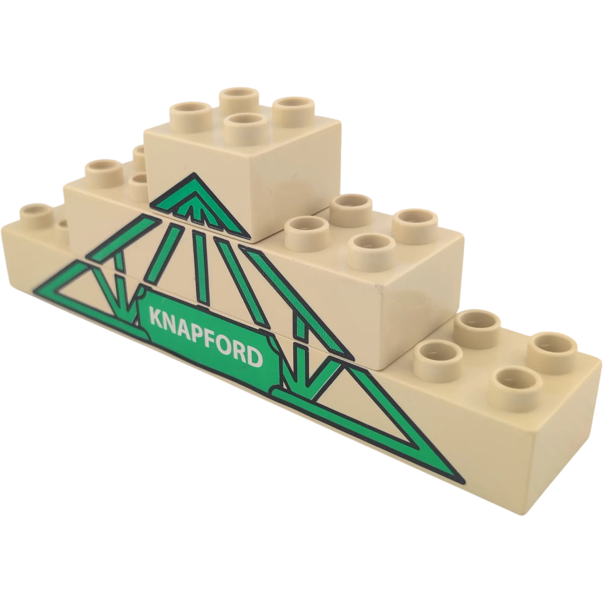 Lego Duplo 2x Bausteine 2x2, 2x6, 2x10 Beige Grüne Linien Knapford Bambus
