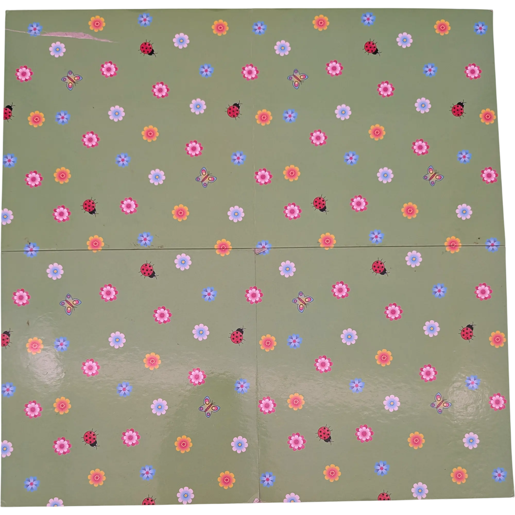 Spielplan Spielbrett Grün Rosa Pink Schmetterling Blume Marienkäfer