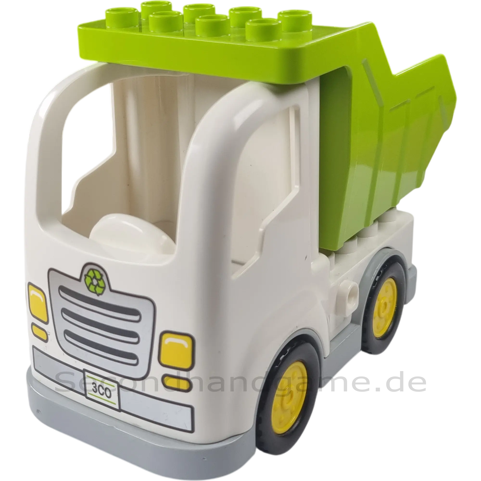 Lego Duplo Lastwagen mit Container Weiß Grau Lime