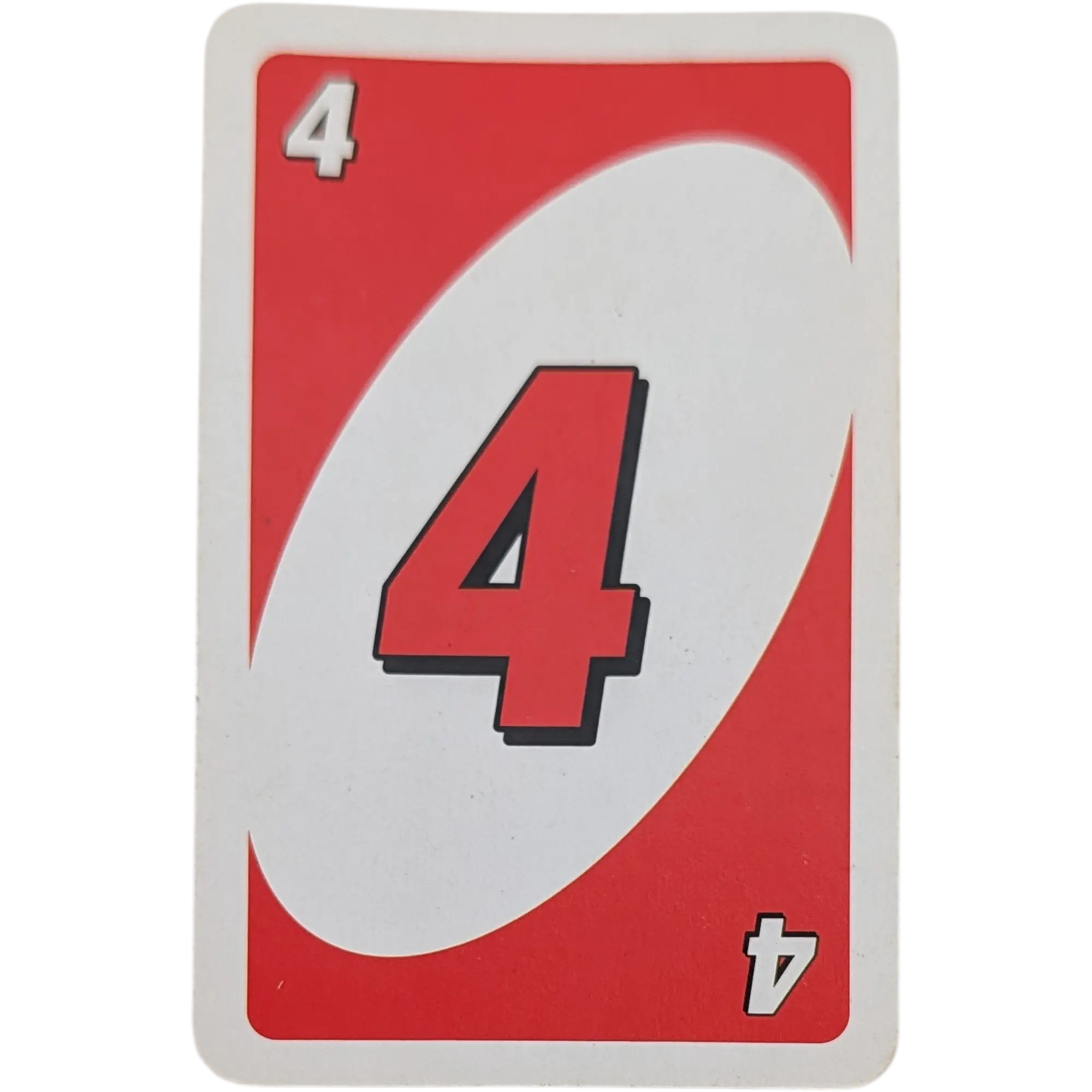 Mattel Uno Ersatzkarte Zahl Vier Rot 
